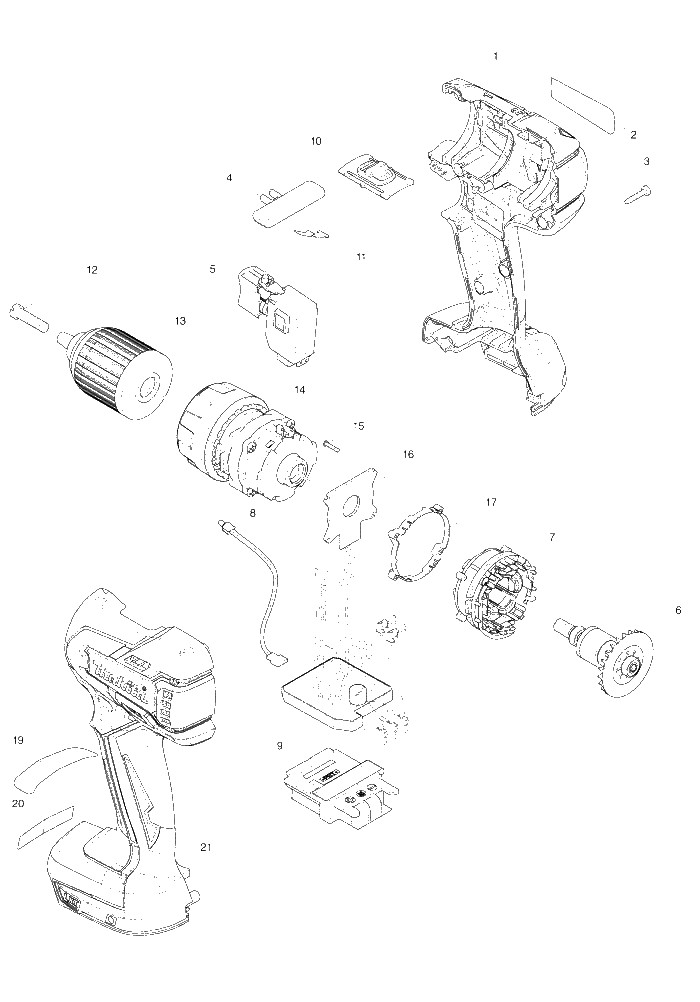 Makita BDF459 parts diagram, sheet 1