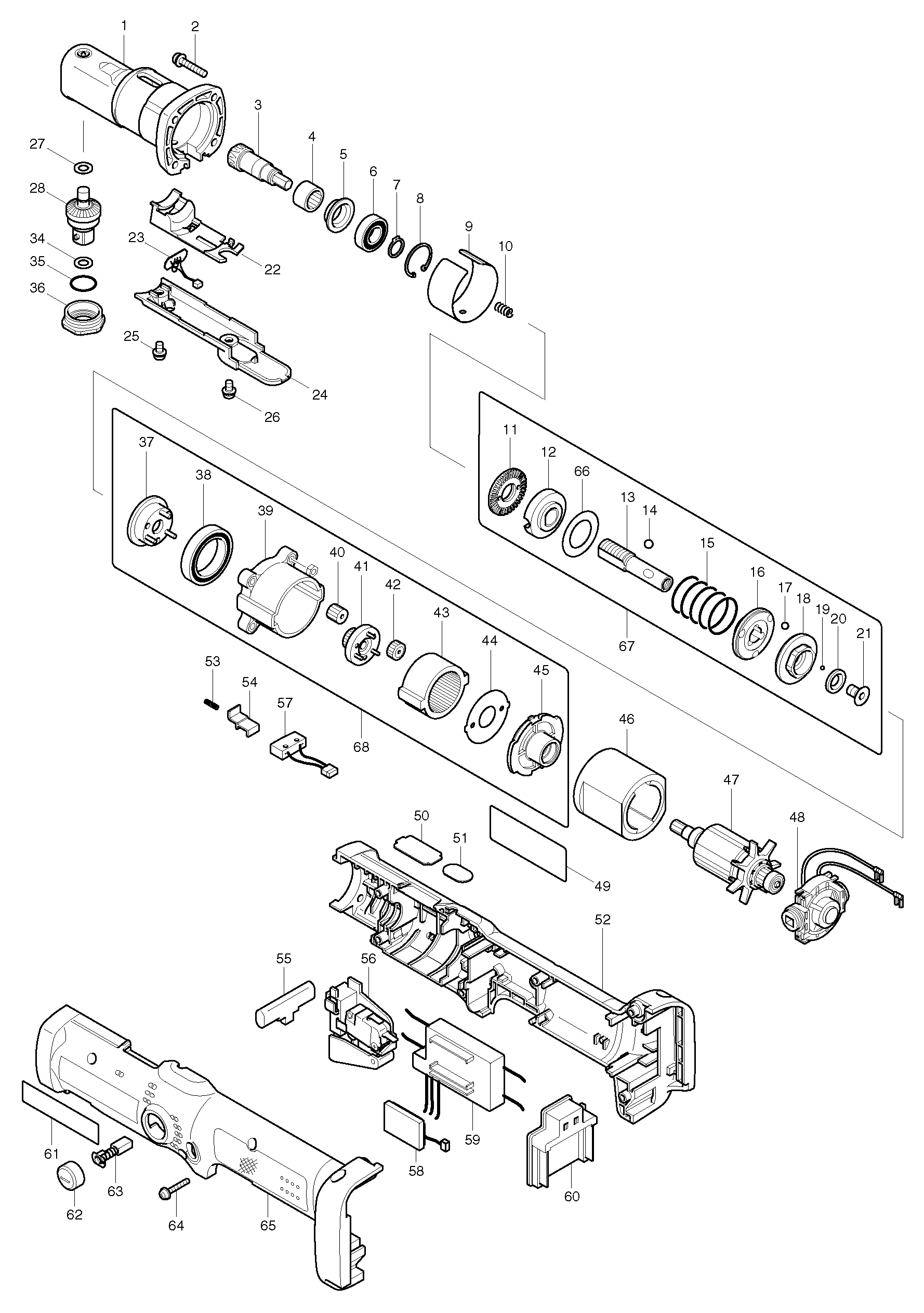 Makita BFL081F parts diagram, sheet 1