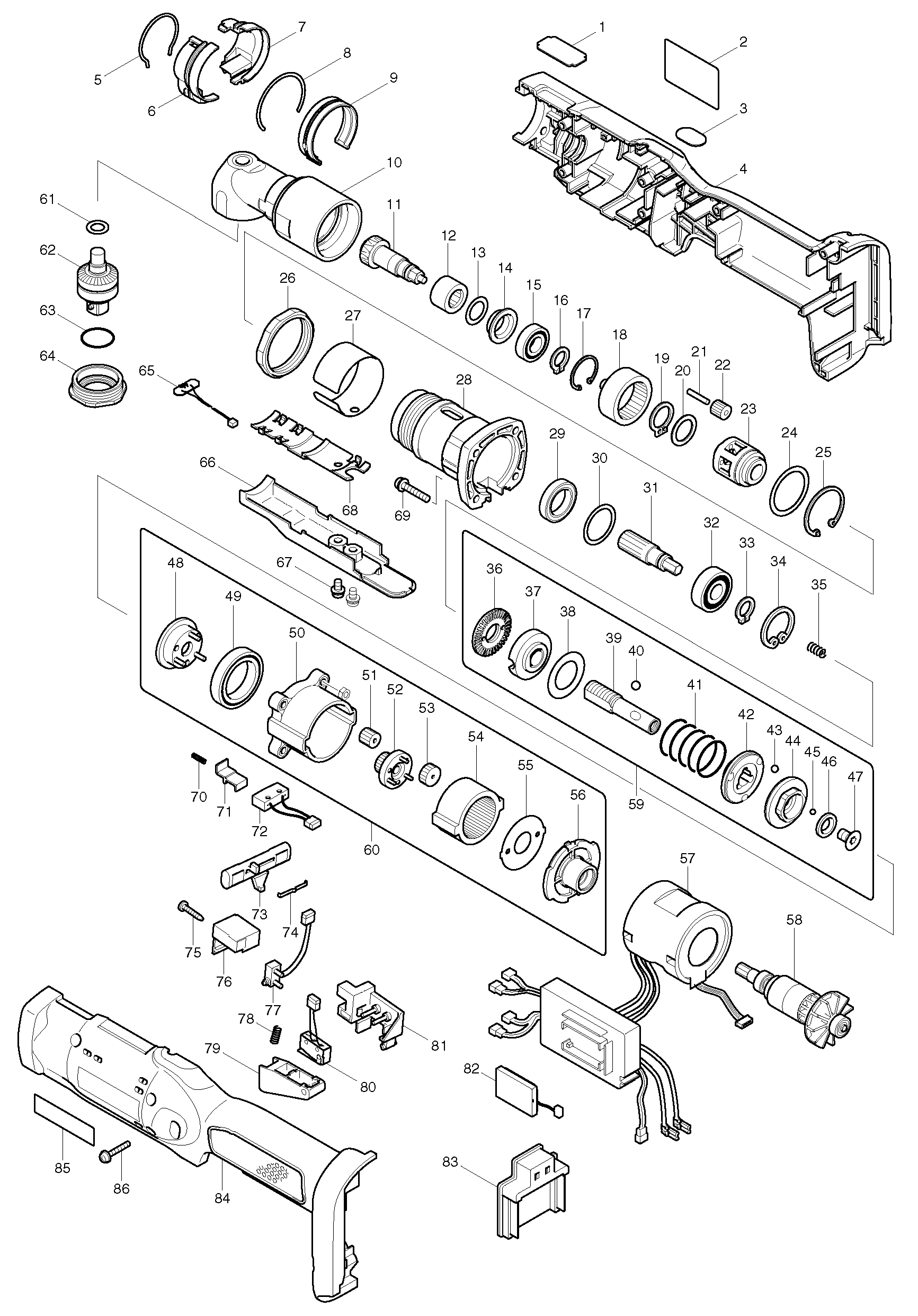 Makita BFL400F parts diagram, sheet 1