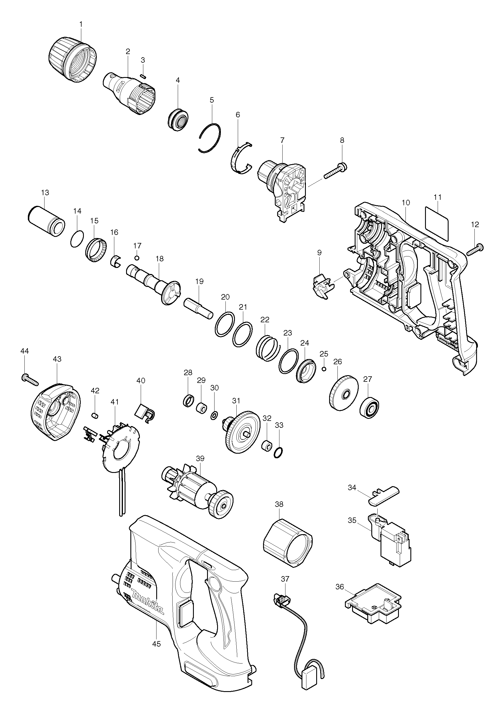 Makita BFS440 parts diagram, sheet 1