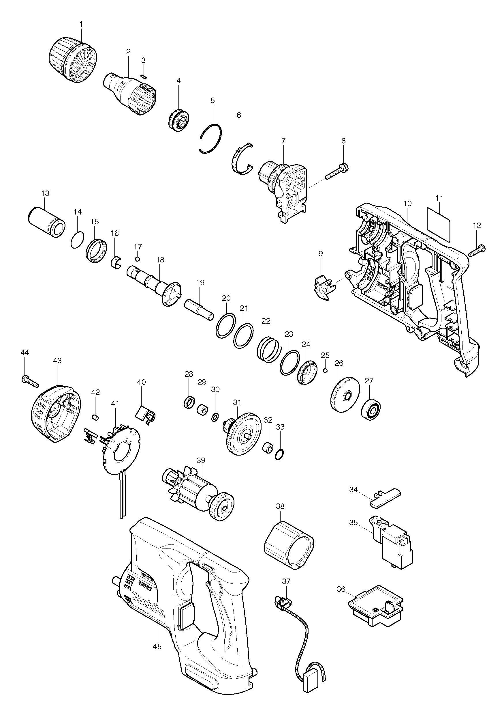 Makita BFS450 parts diagram, sheet 1