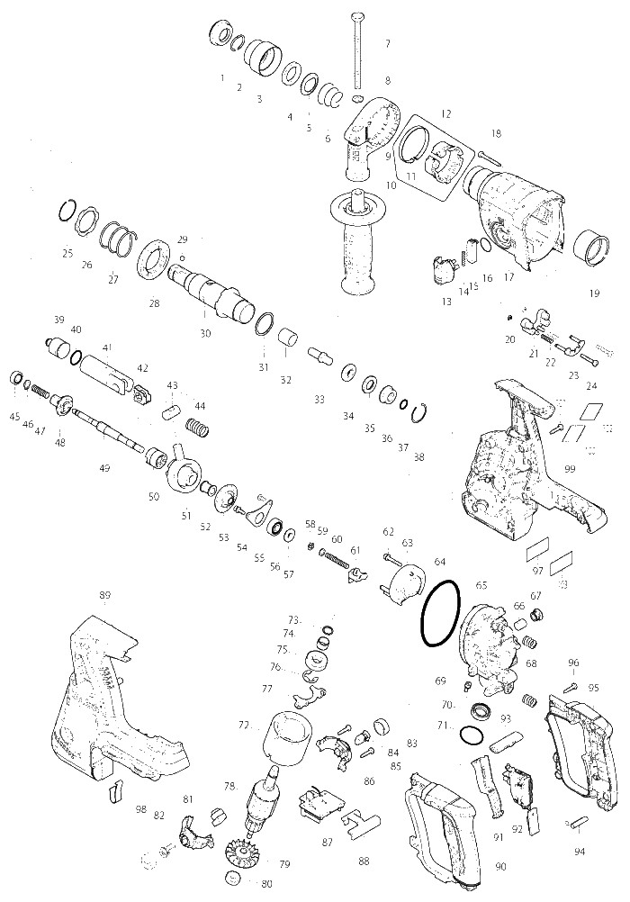 Makita BHR262 parts diagram, sheet 1