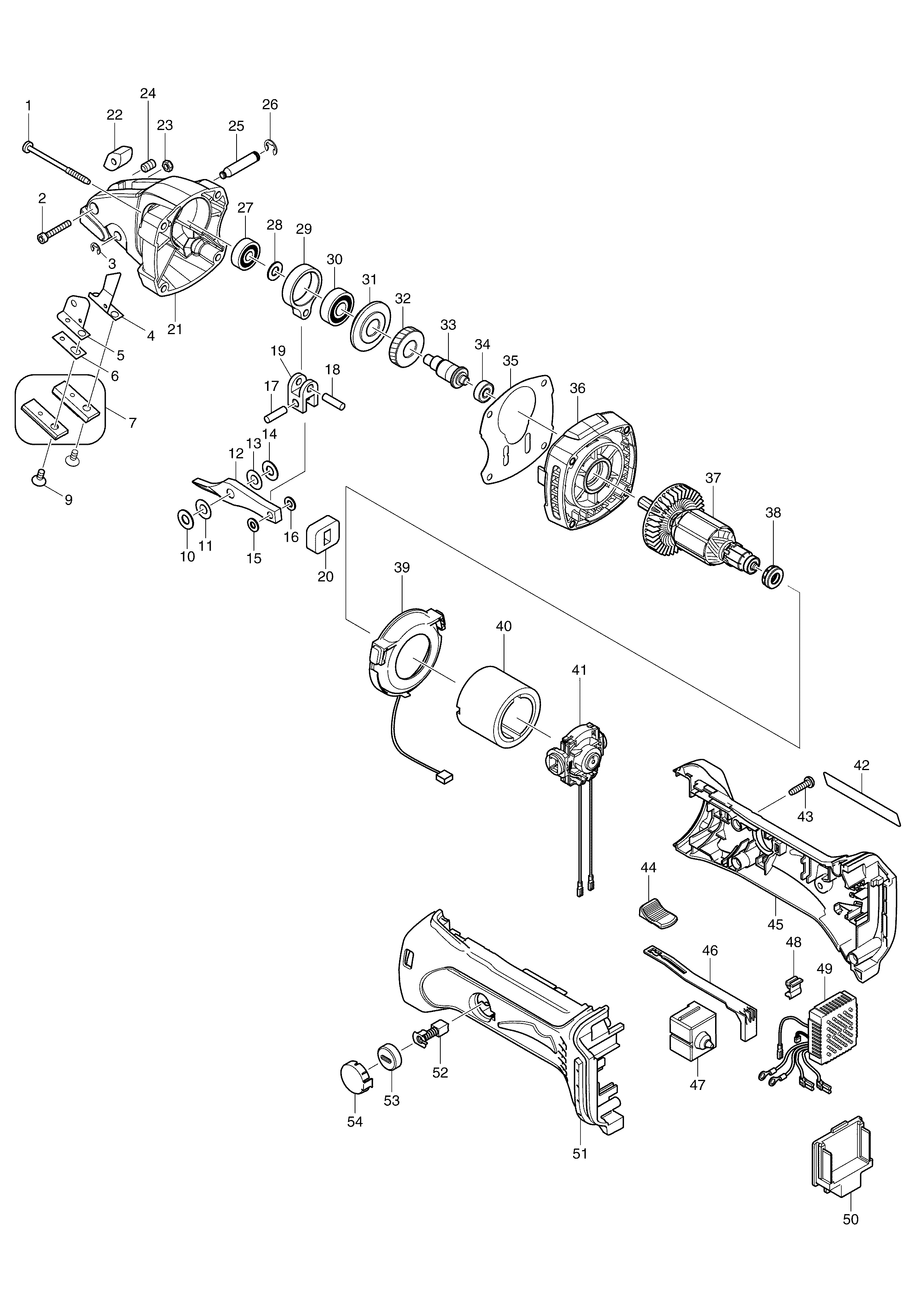 Makita BJS101 parts diagram, sheet 1