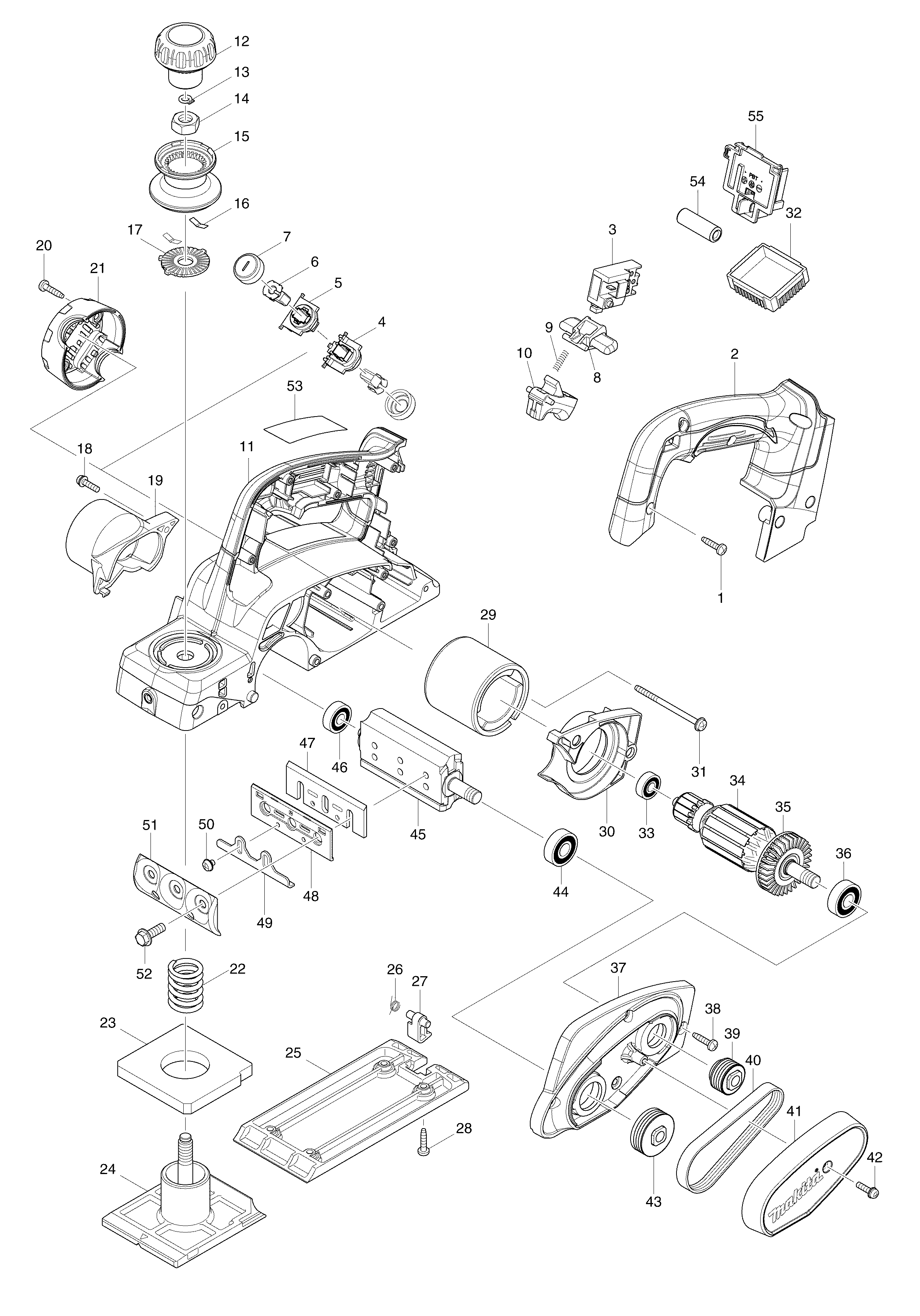 Makita BKP180 parts diagram, sheet 1