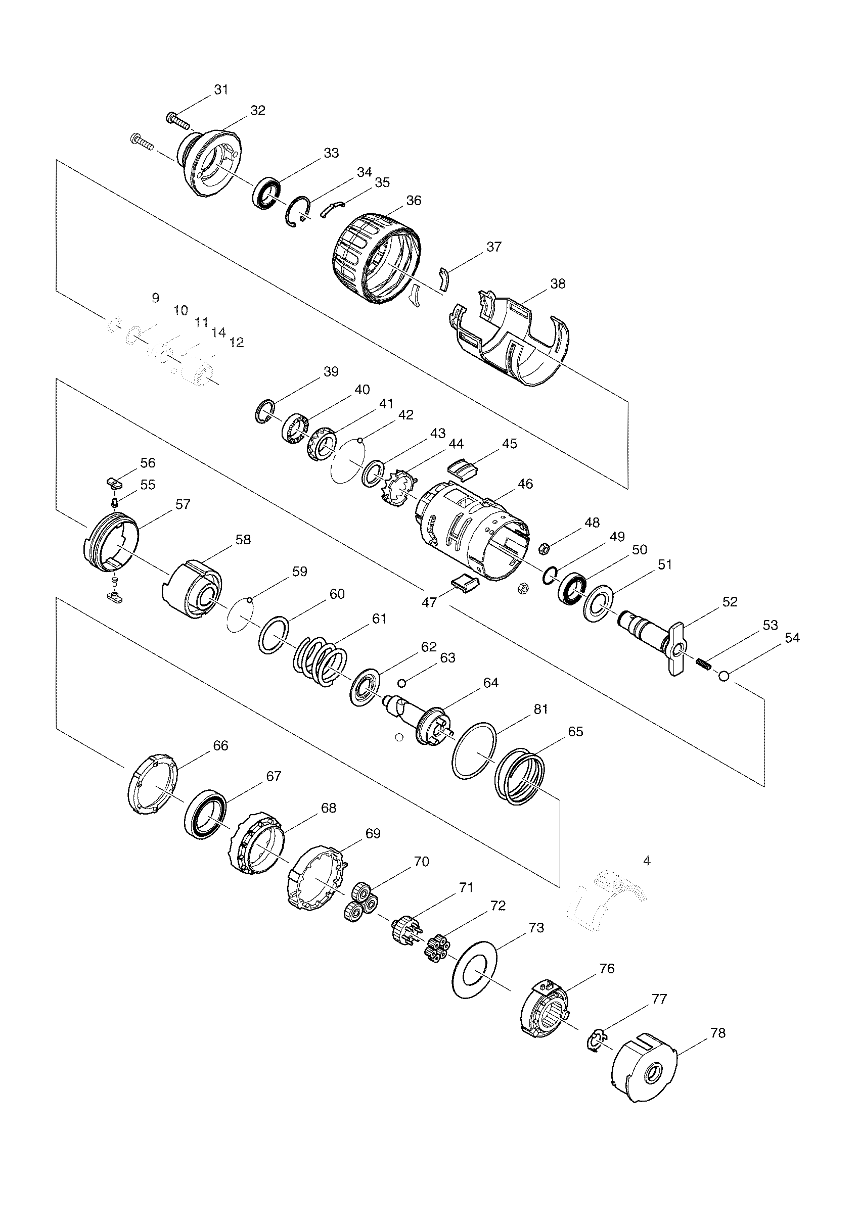 Makita BTP130 parts diagram, sheet 2