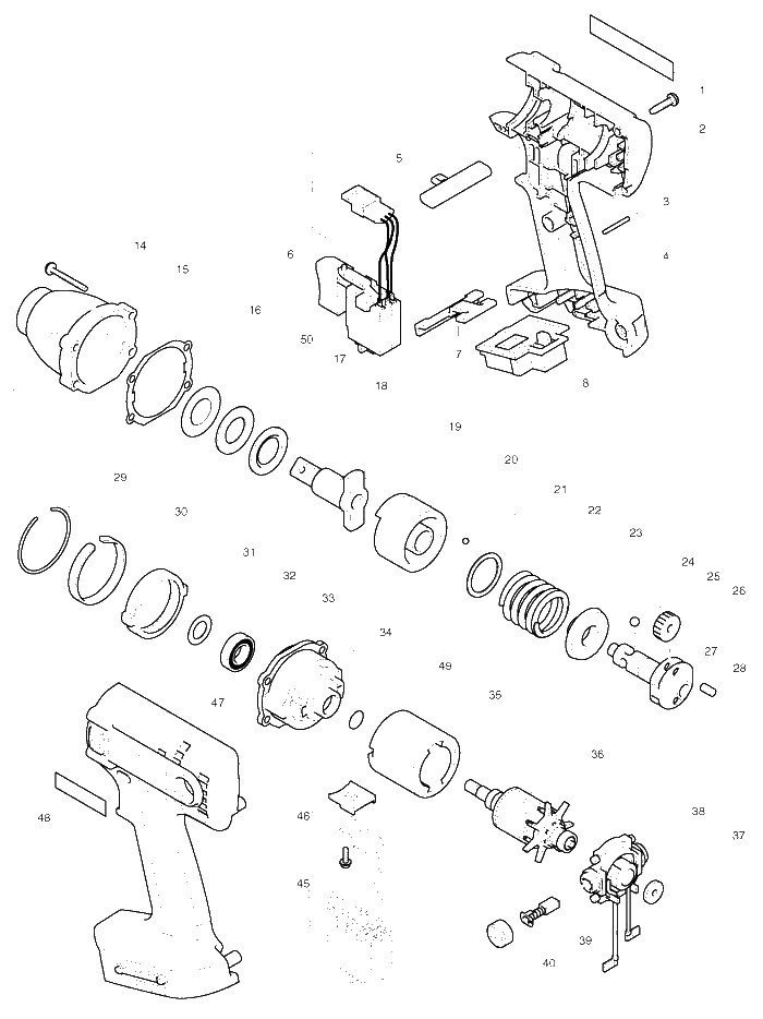 Makita BTW150 parts diagram, sheet 1