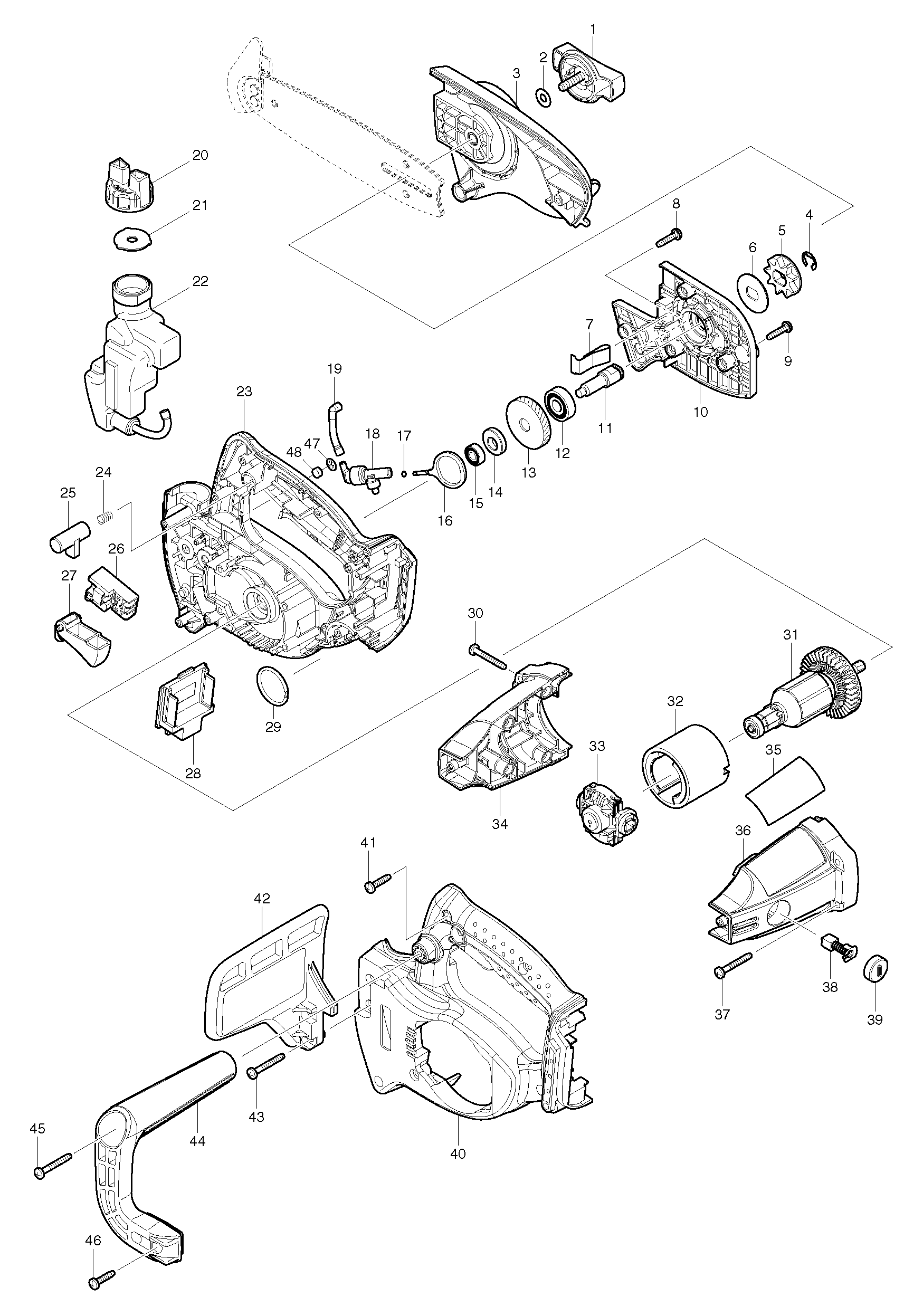 Makita BUC122 parts diagram, sheet 1