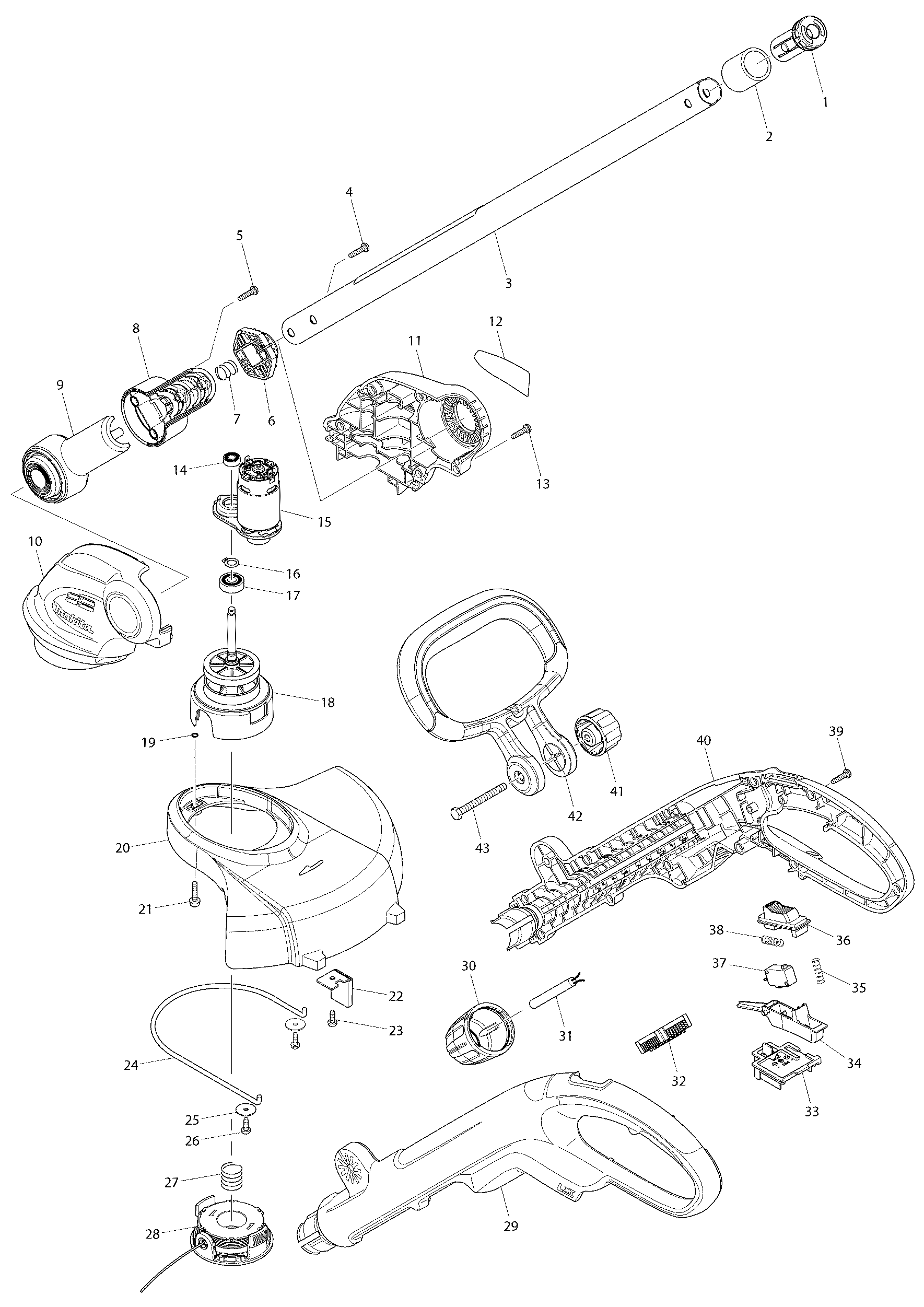 Makita BUR141 parts diagram, sheet 1
