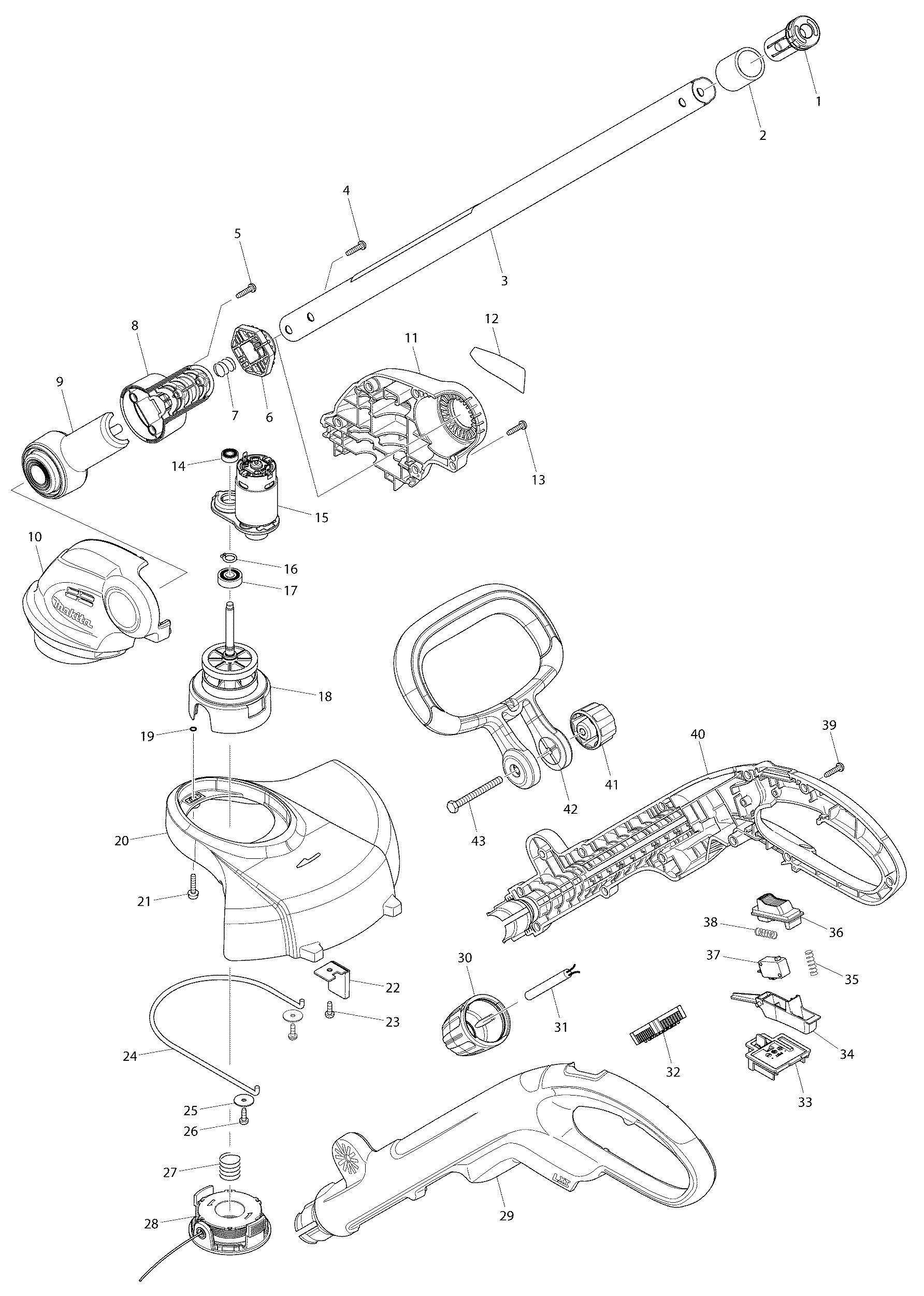 Makita BUR181 parts diagram, sheet 1