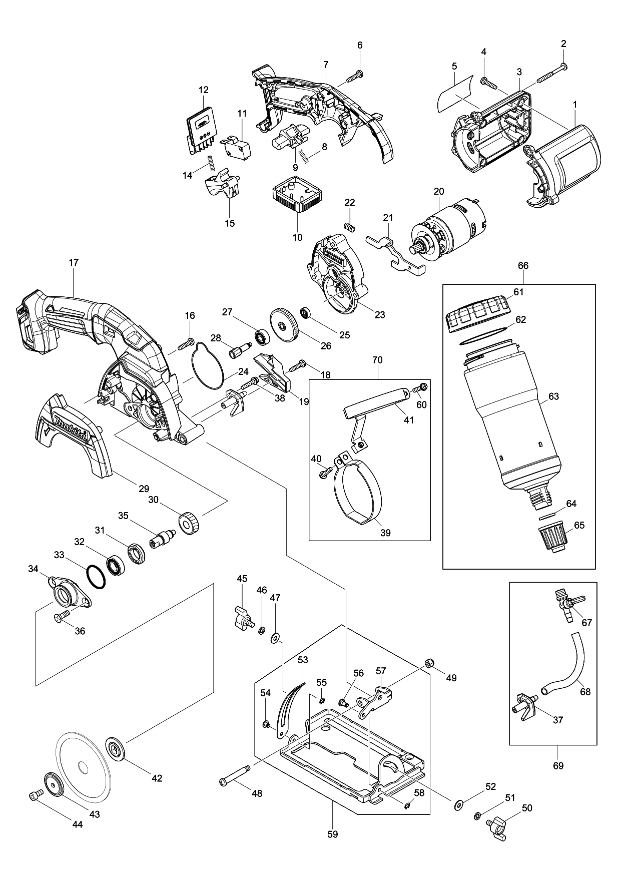 Makita CC301D parts diagram, sheet 1