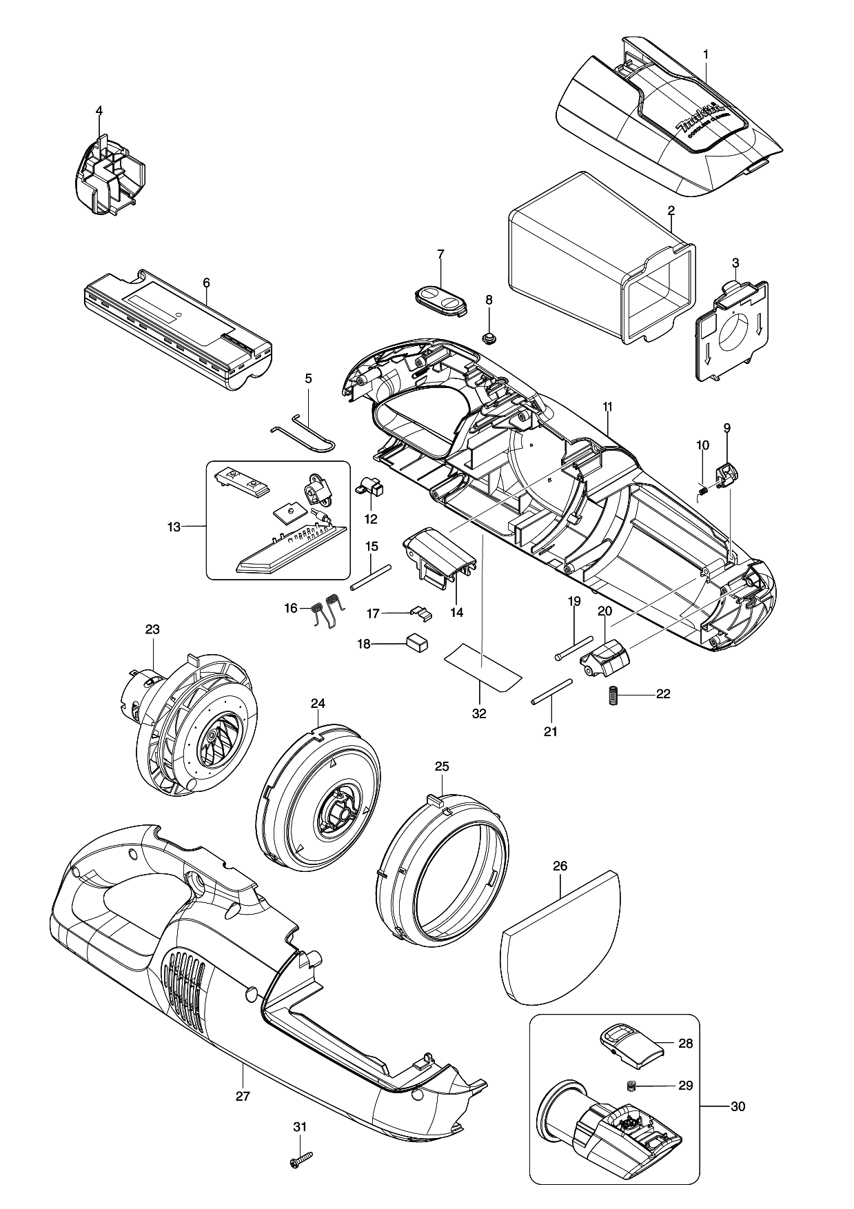 Makita CL114FD parts diagram, sheet 1