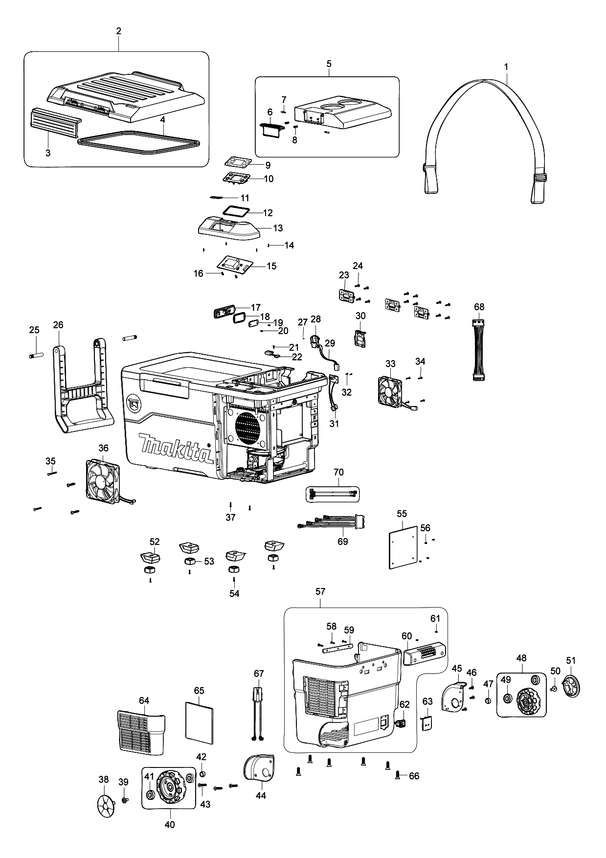 Makita CW001G parts diagram, sheet 1