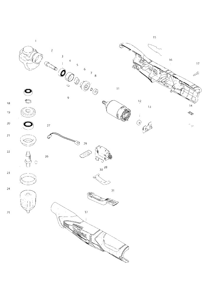 Makita DA331D parts diagram, sheet 1