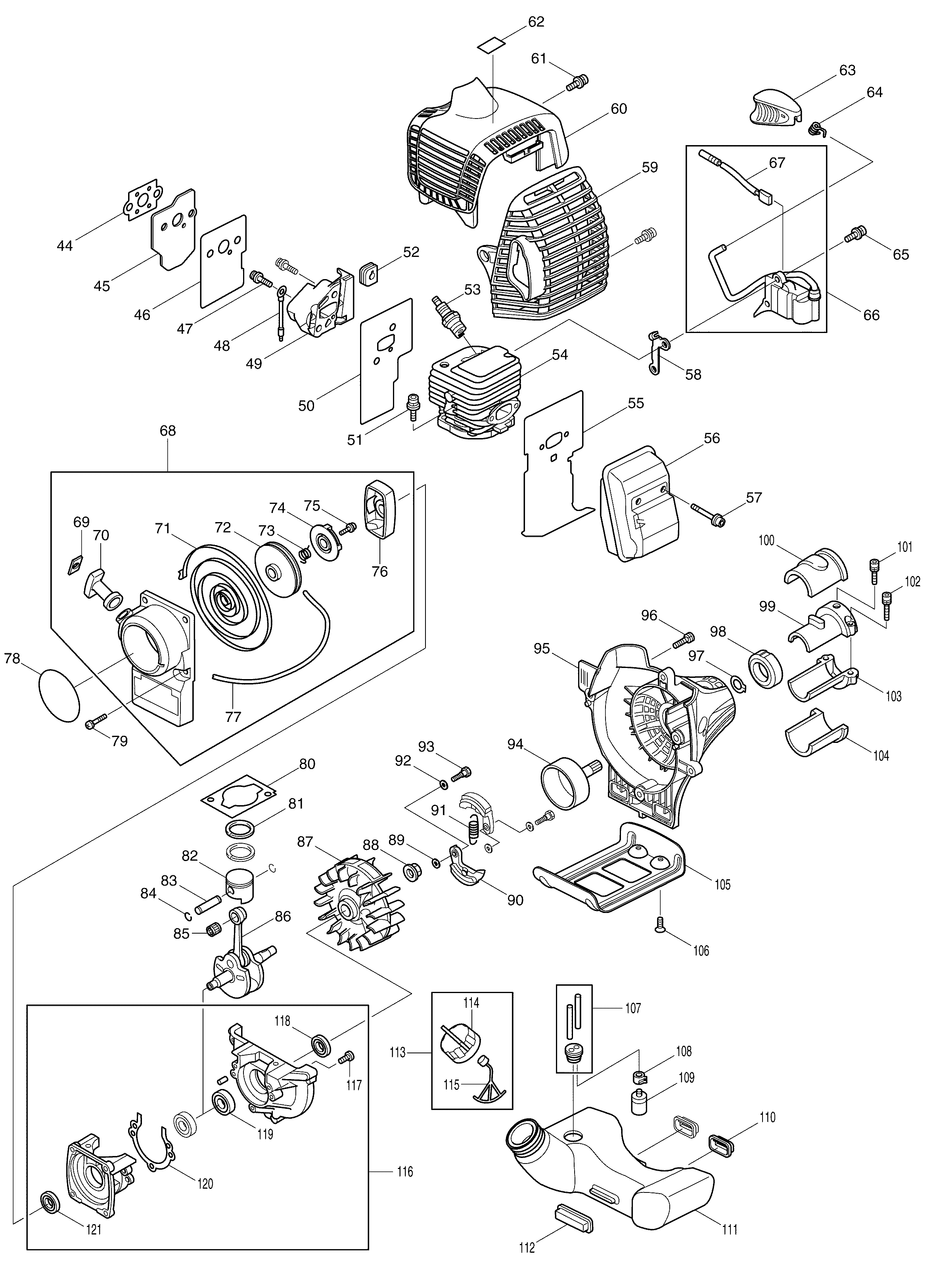 Makita DBC260L parts diagram, sheet 3