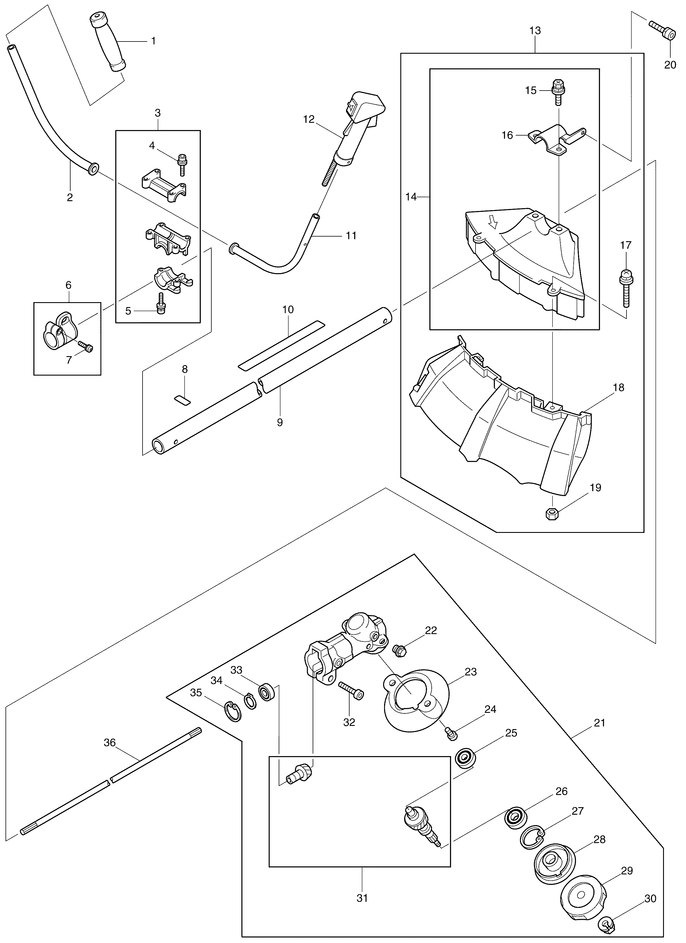 Makita DBC260U parts diagram, sheet 1