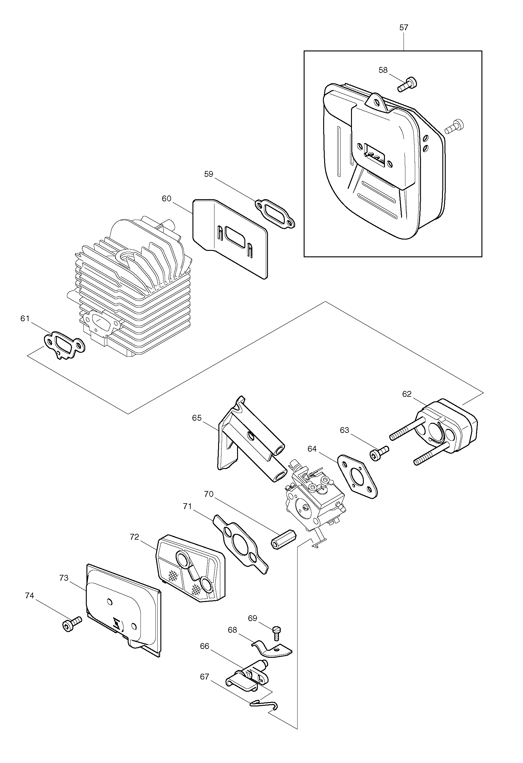 Makita DBC4500 parts diagram, sheet 4