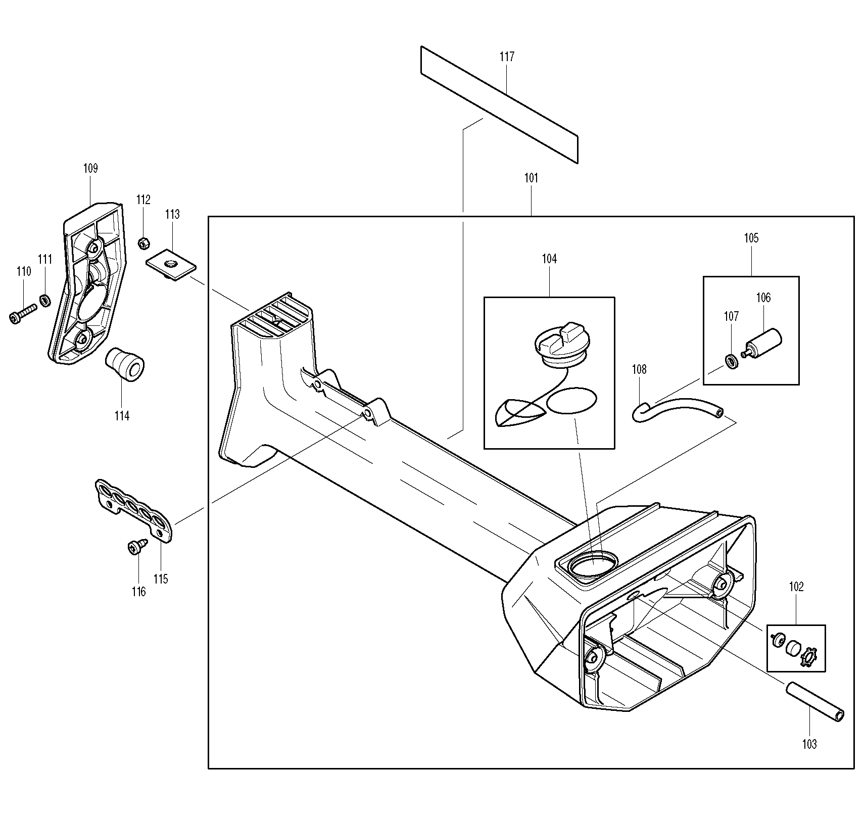 Makita DBC4510 parts diagram, sheet 6