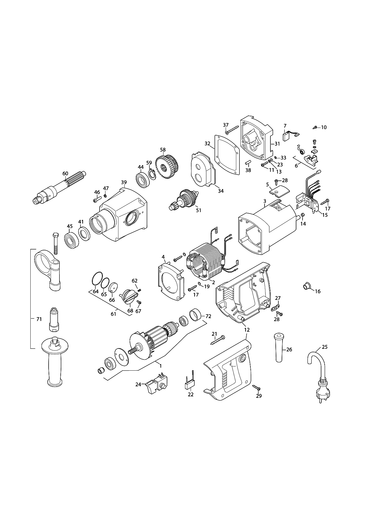 Makita DBM130 parts diagram, sheet 1