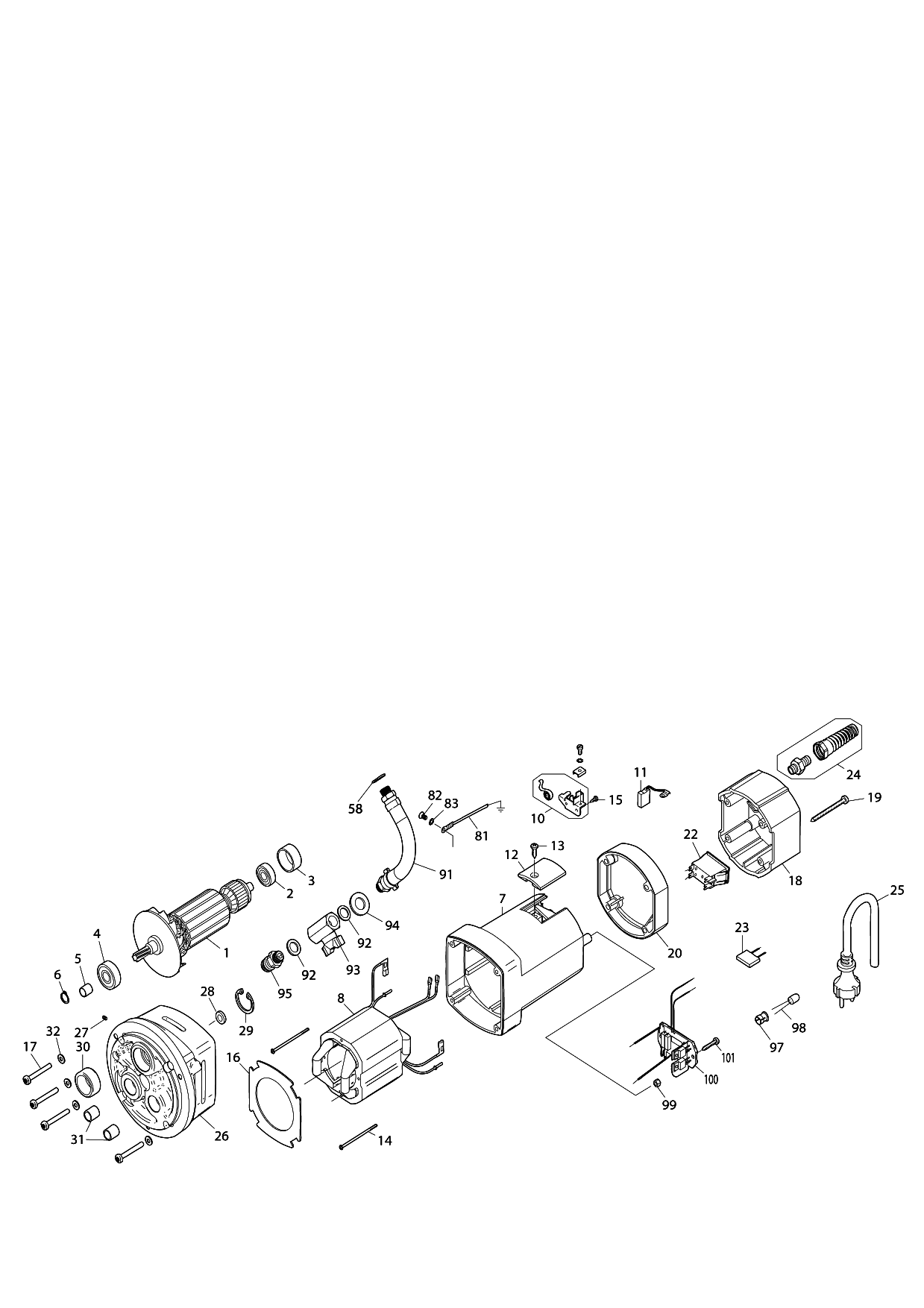 Makita DBM230 parts diagram, sheet 2