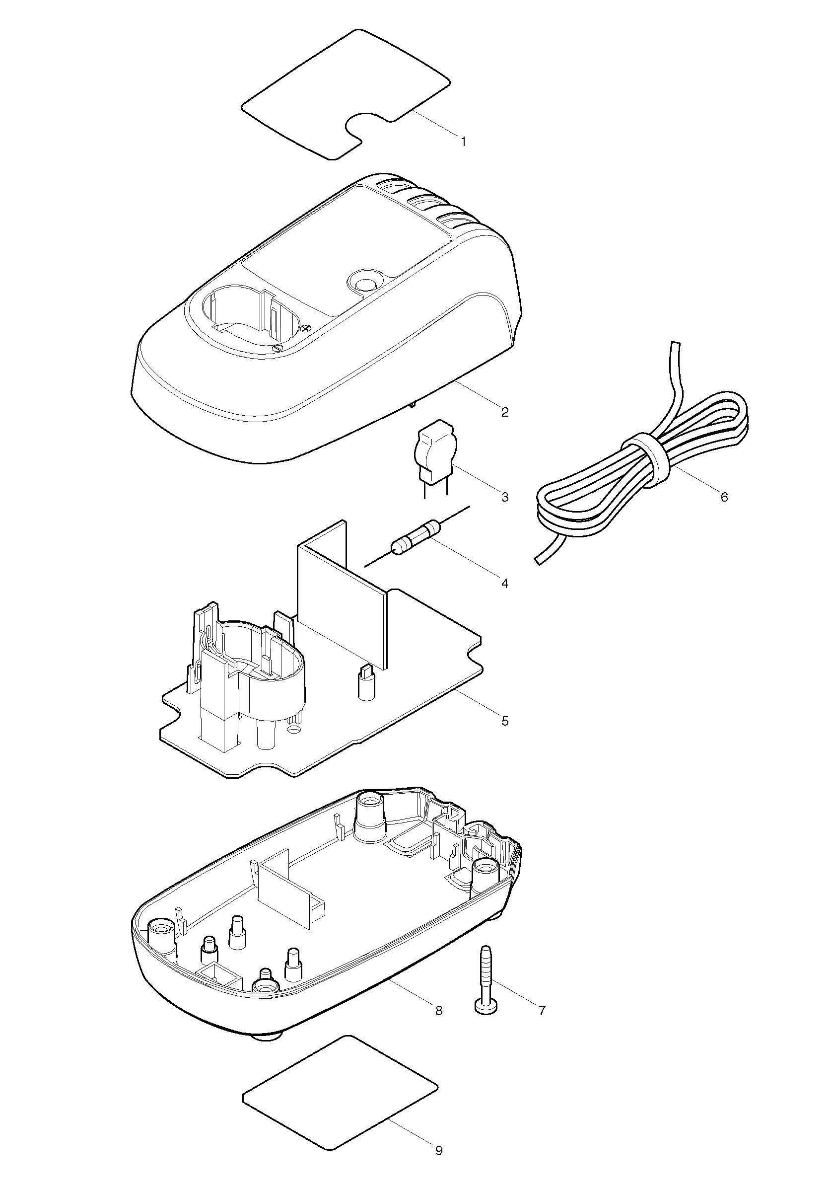 Makita DC07SA parts diagram, sheet 1