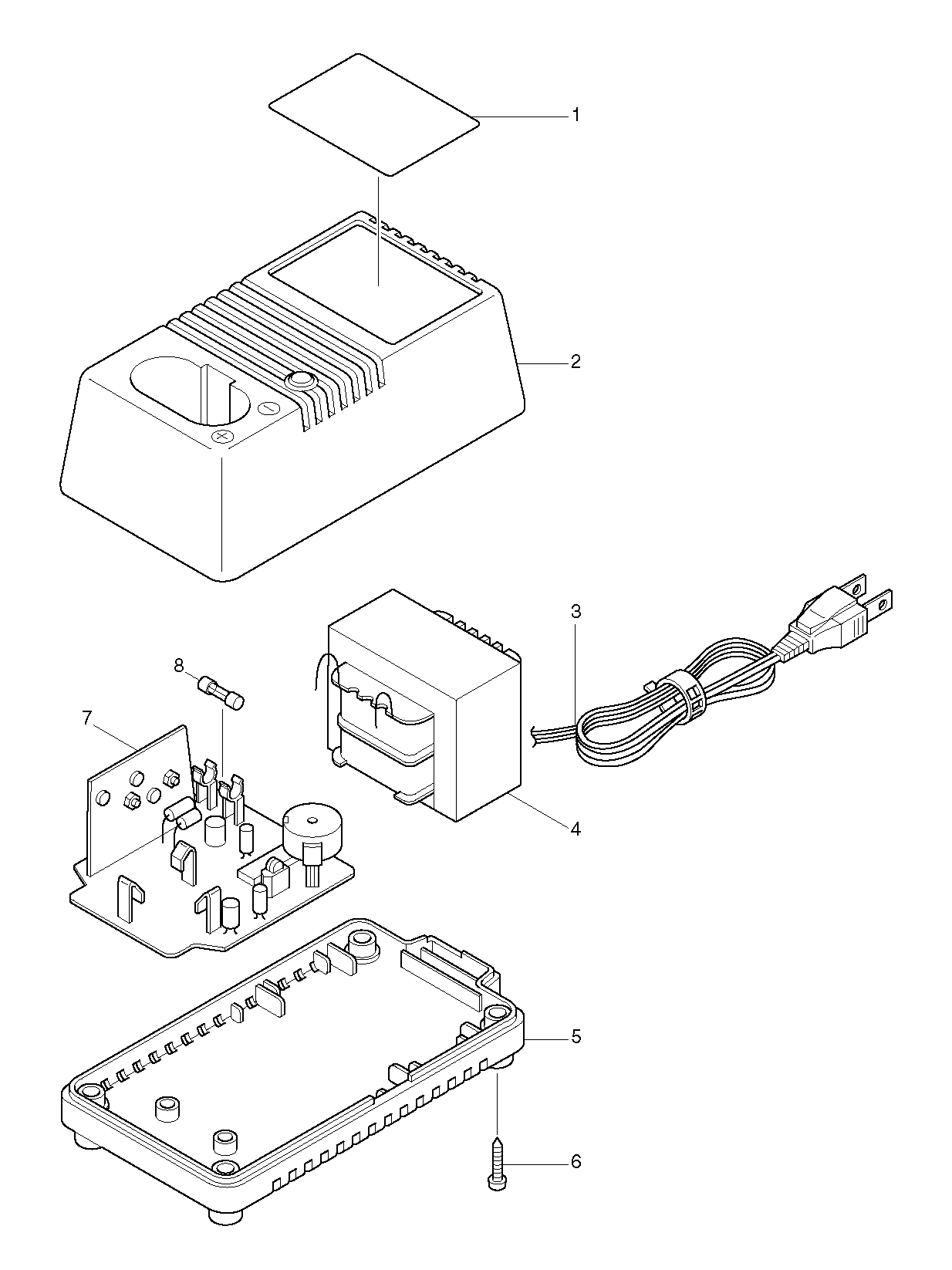 Makita DC1200 parts diagram, sheet 1