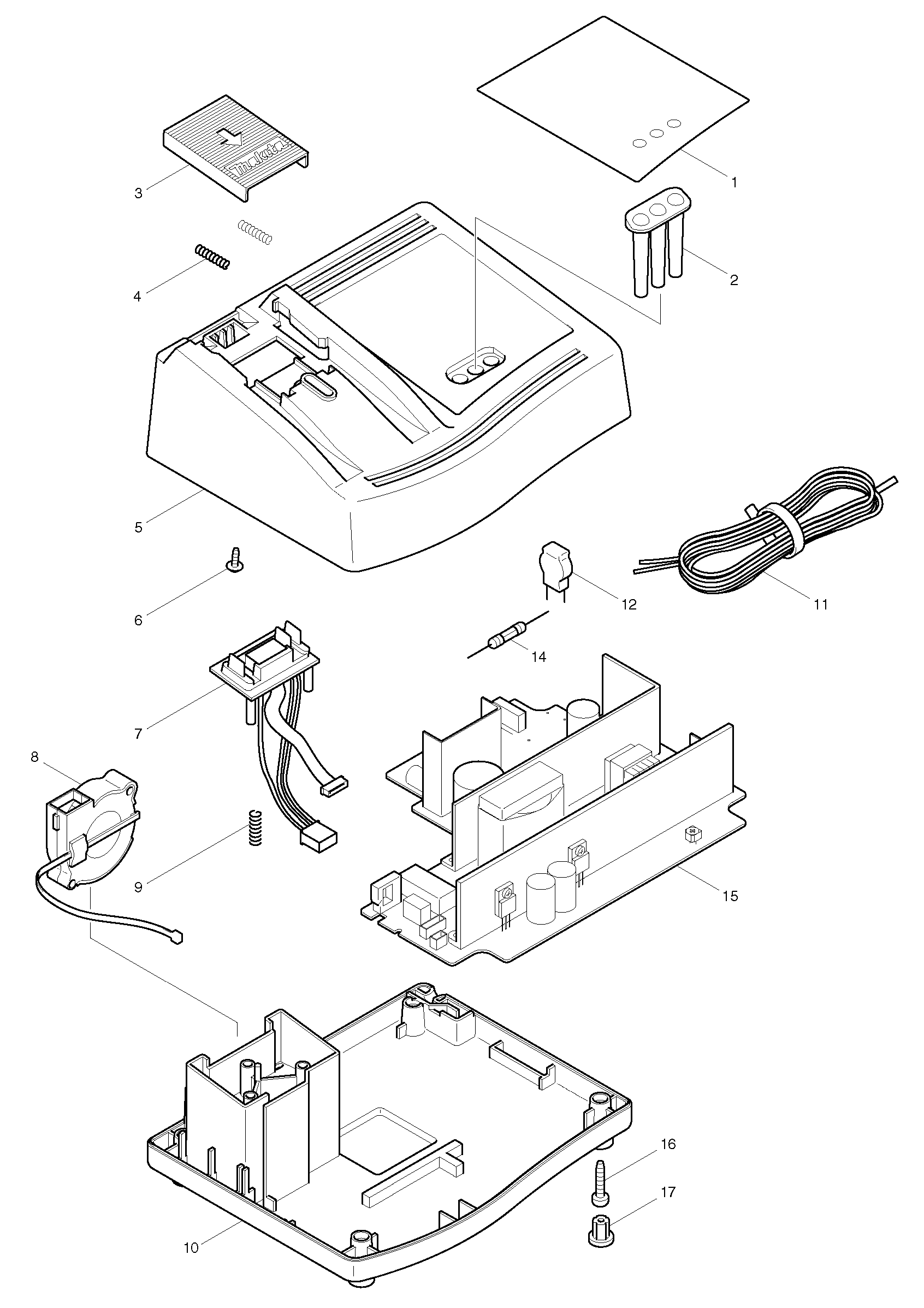 Makita DC24SC parts diagram, sheet 1