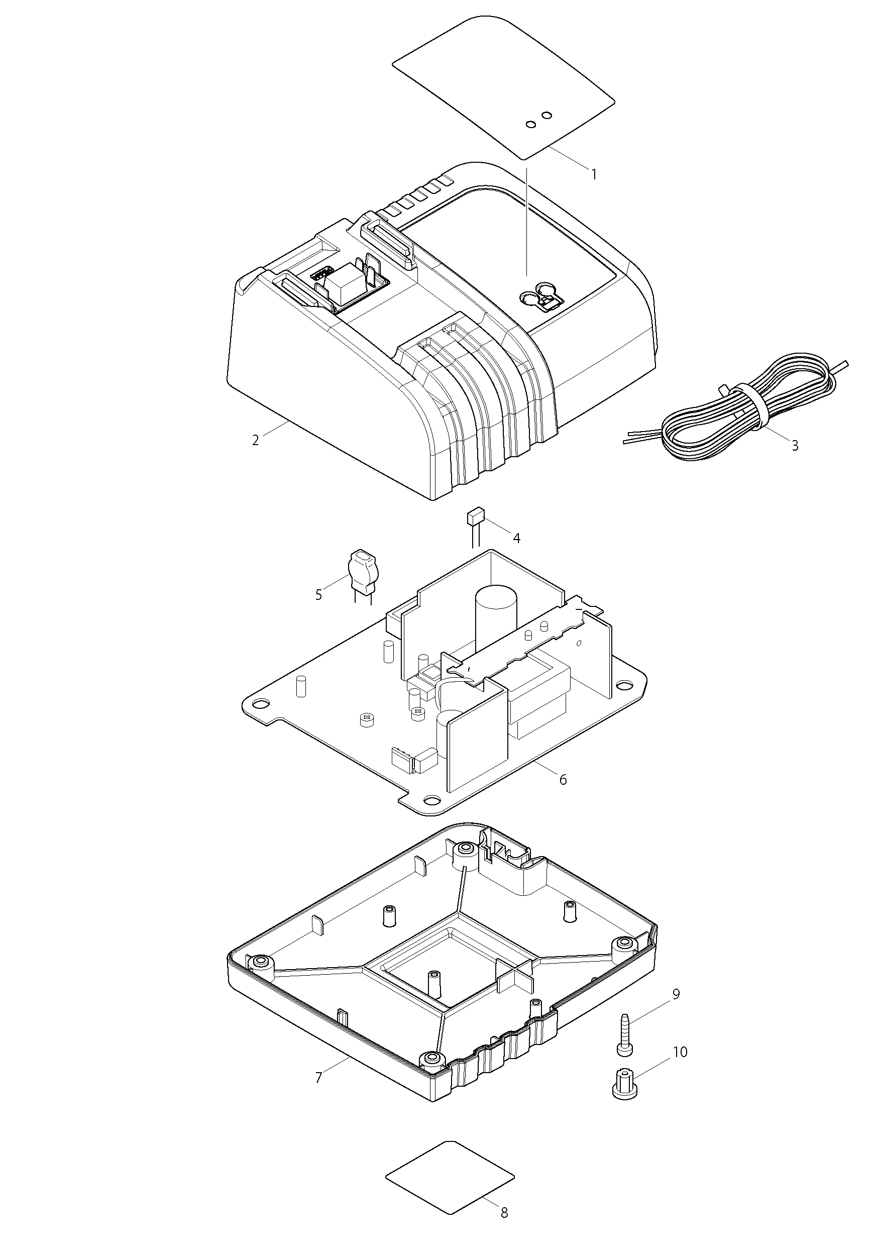 Makita DC36WA parts diagram, sheet 1