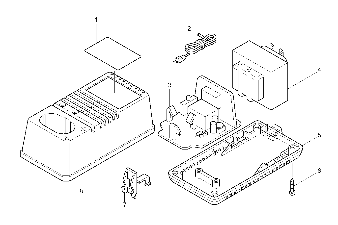 Makita DC9700 parts diagram, sheet 1