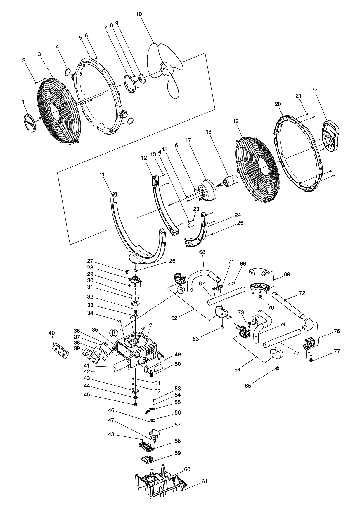 Makita DCF300 parts diagram, sheet 1