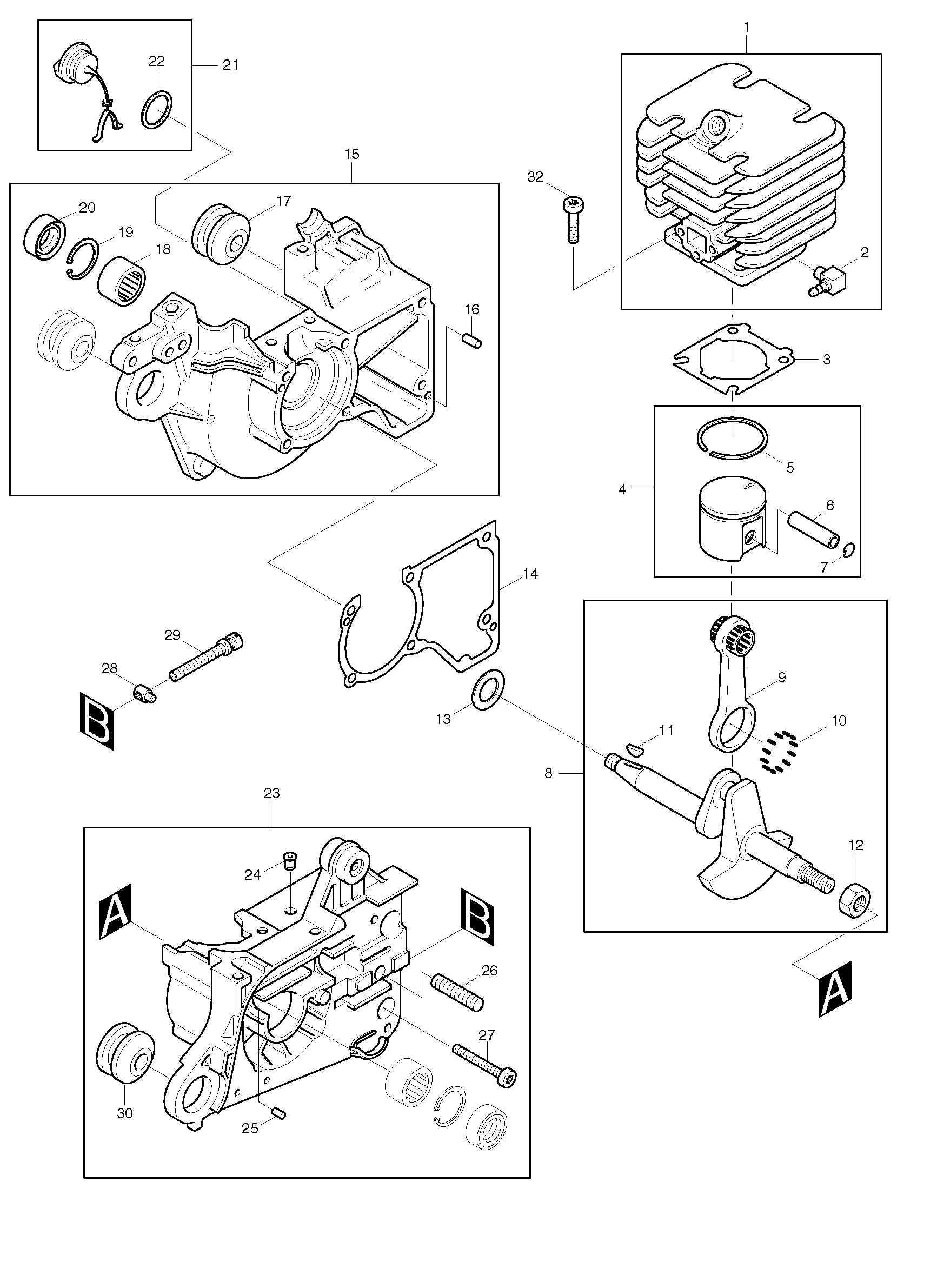 Makita DCS33 parts diagram, sheet 1