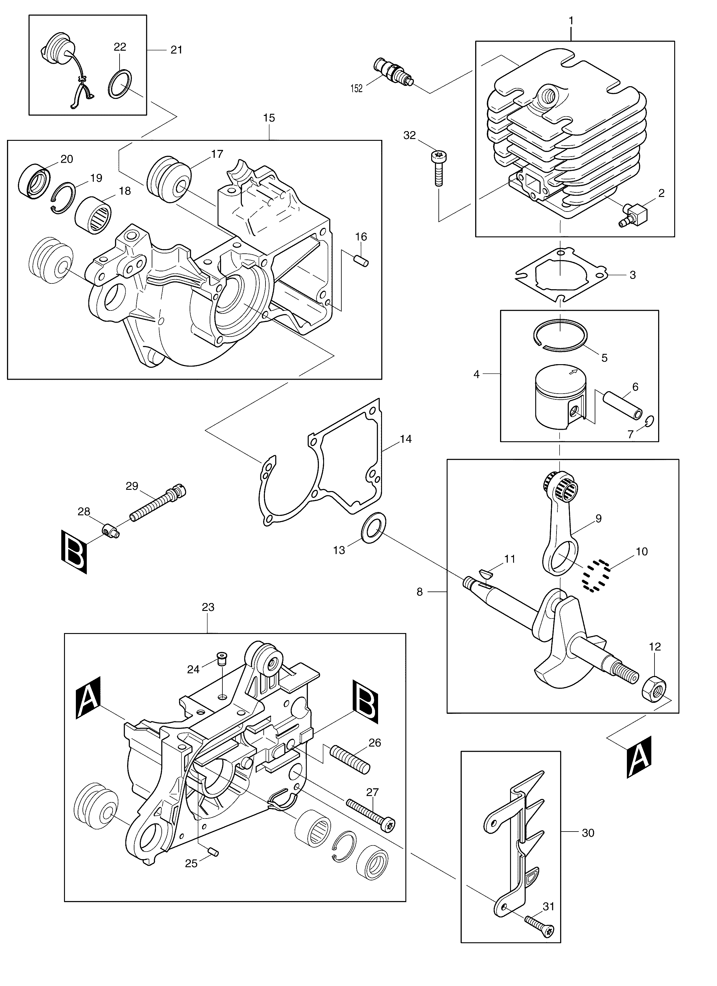 Makita DCS341 parts diagram, sheet 1