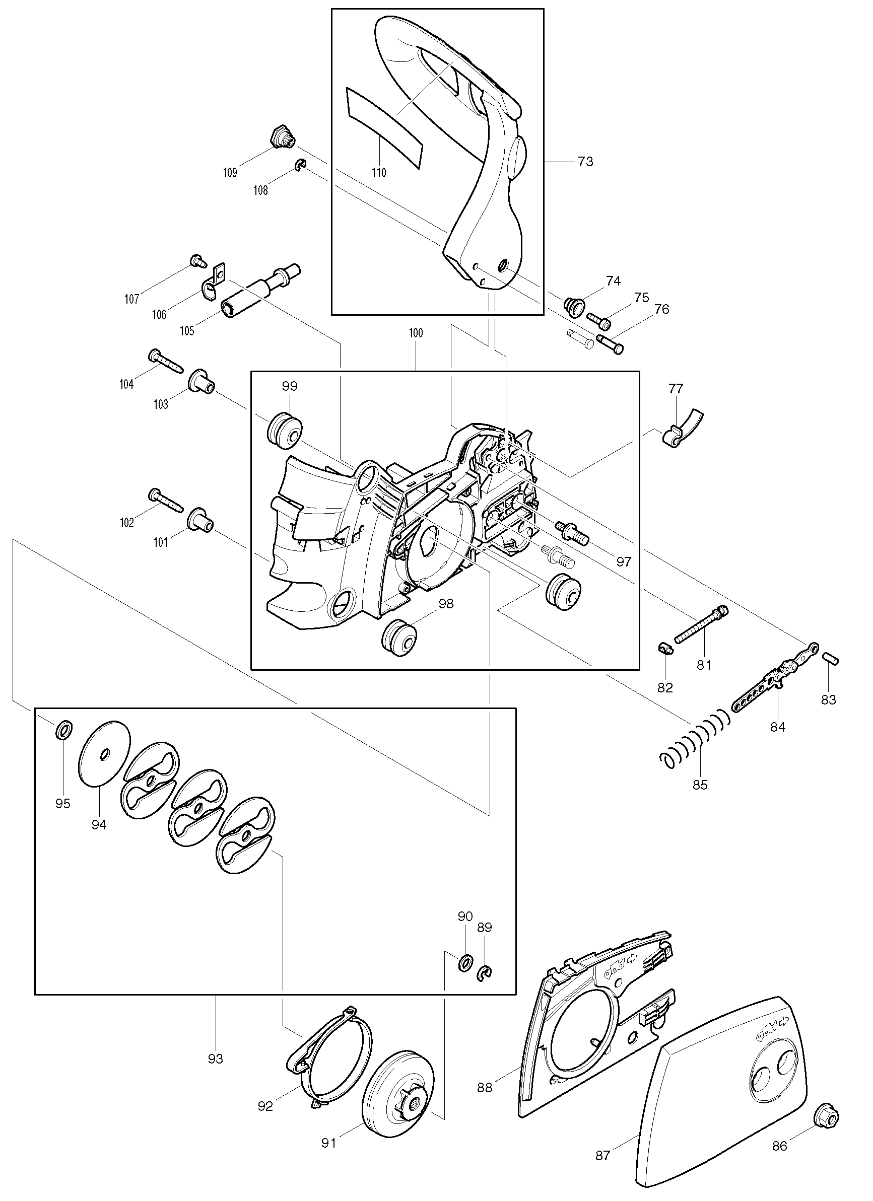 Makita DCS34 parts diagram, sheet 4