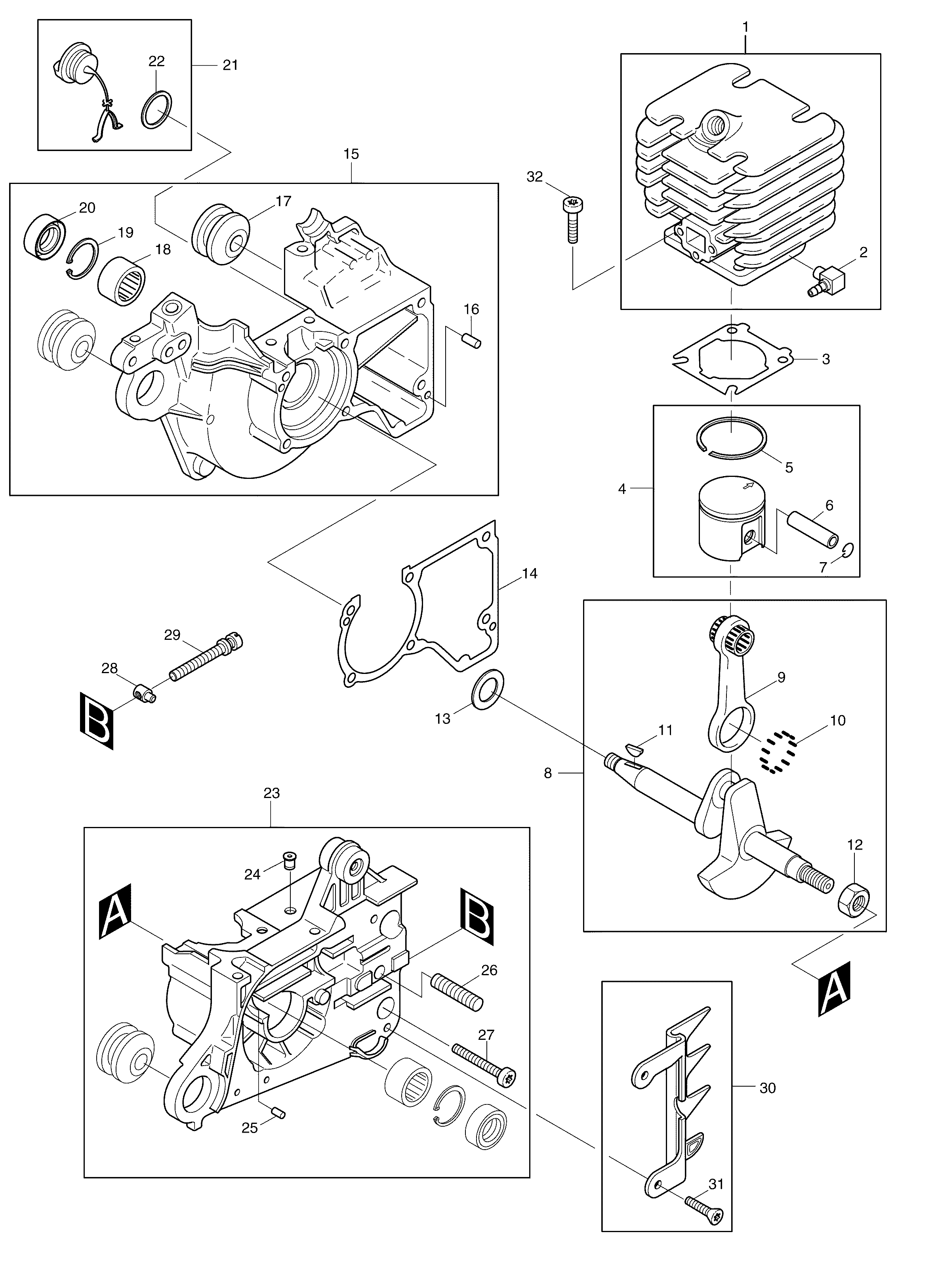 Makita DCS400 parts diagram, sheet 1