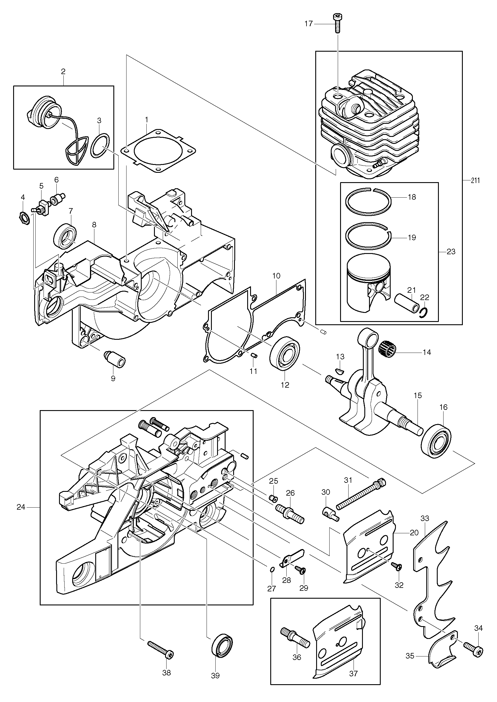 Makita DCS9000 parts diagram, sheet 1