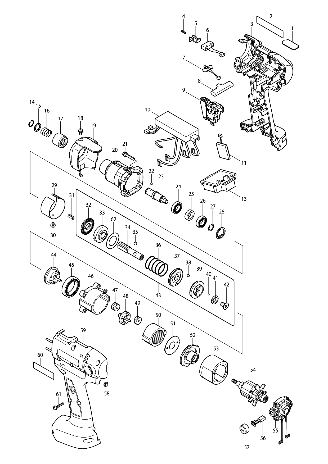 Makita DFT125F parts diagram, sheet 1