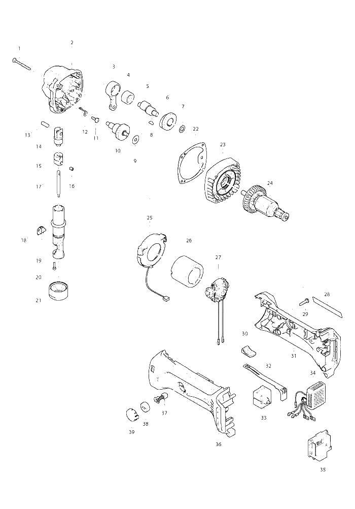 Makita DJN161 parts diagram, sheet 1