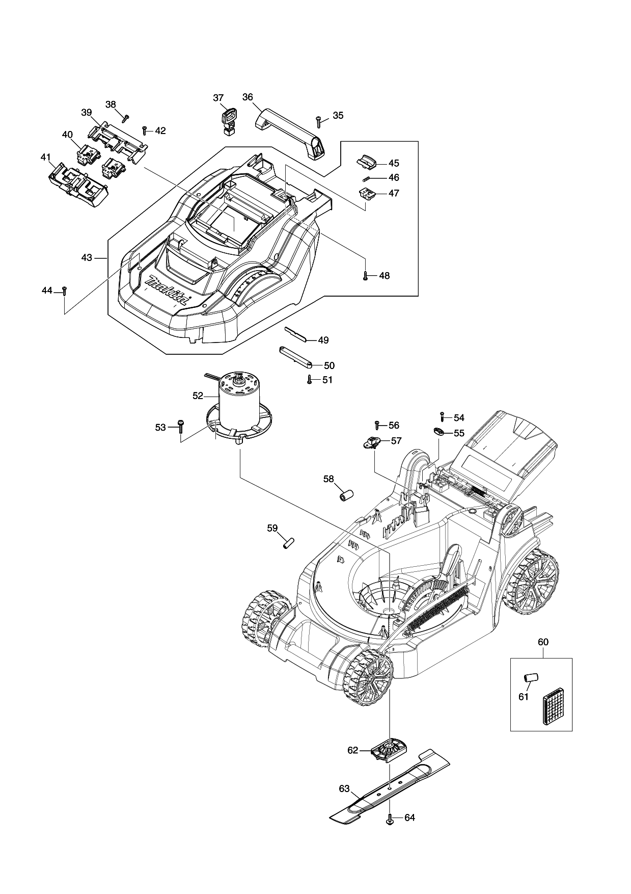 Makita DLM382 parts diagram, sheet 2