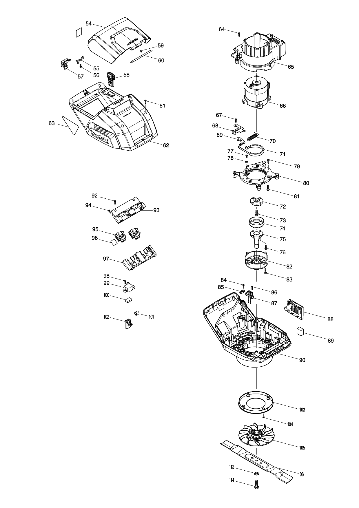 Makita DLM460 parts diagram, sheet 2