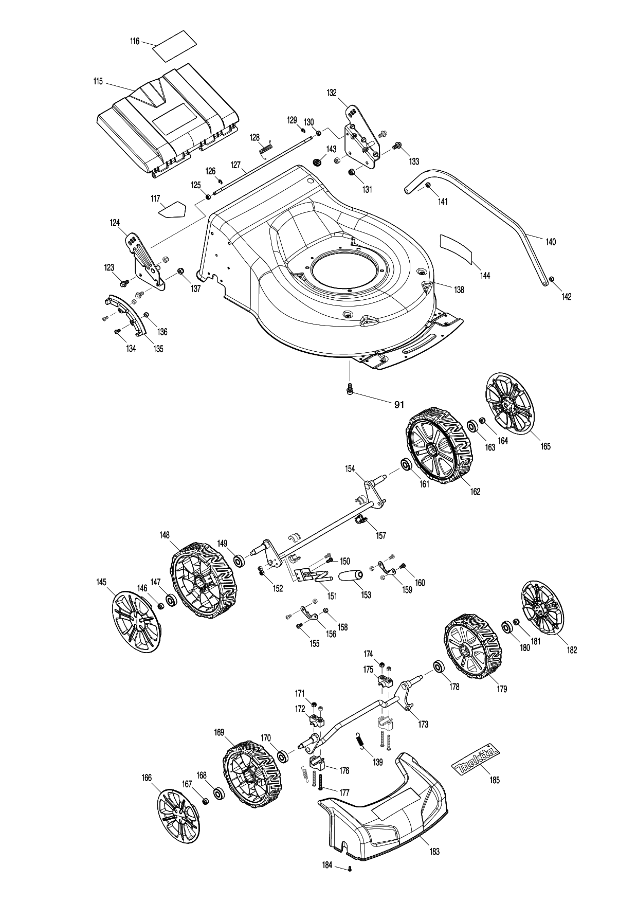 Makita DLM460 parts diagram, sheet 3