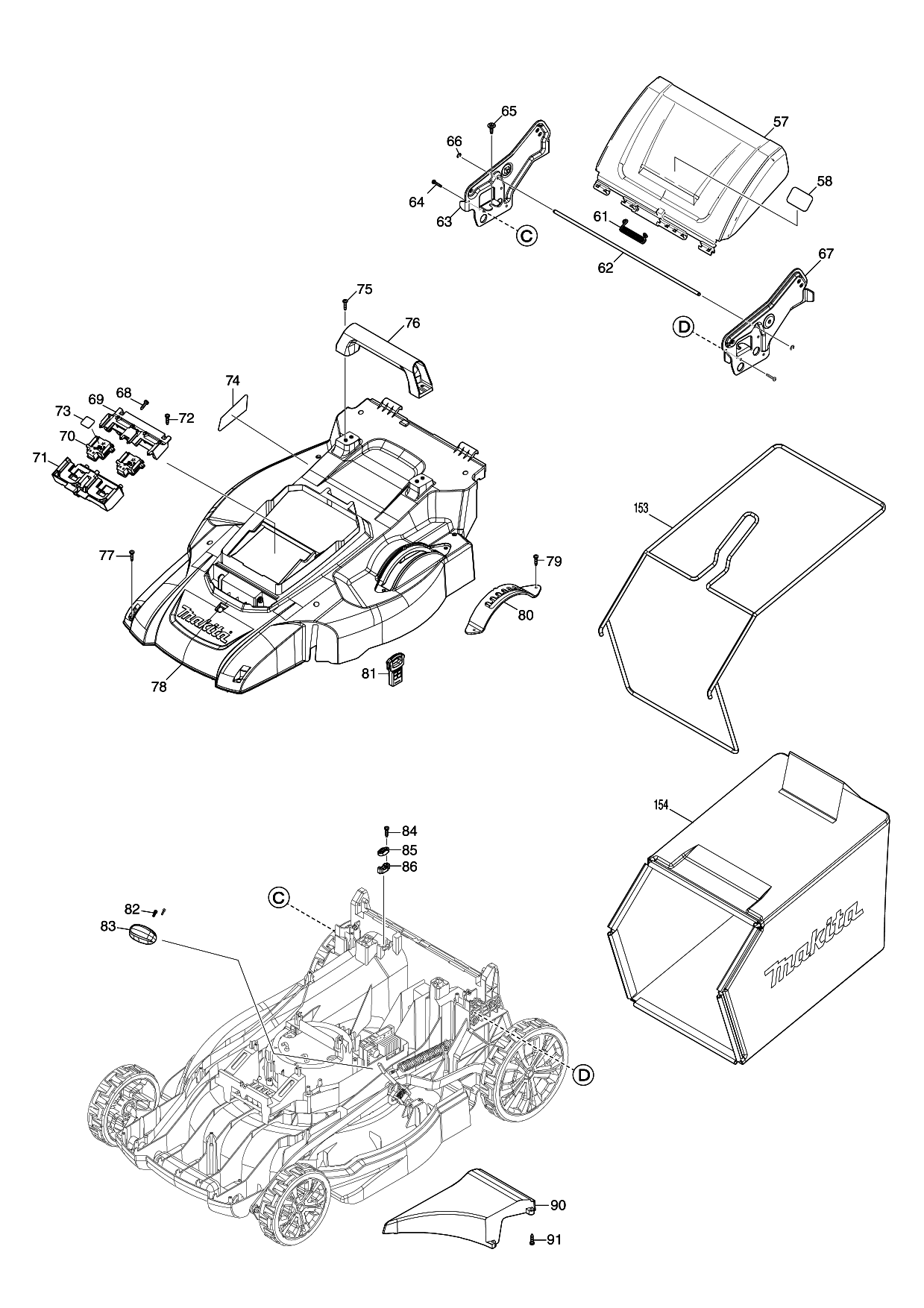 Makita DLM480 parts diagram, sheet 2