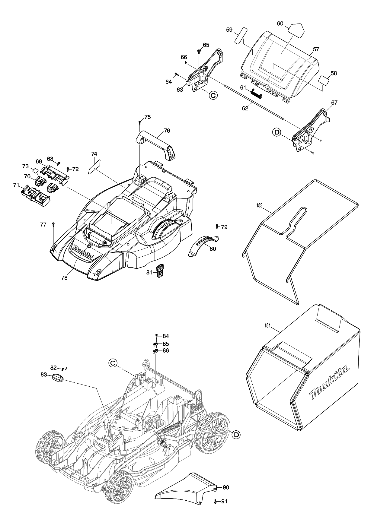 Makita DLM538 parts diagram, sheet 2