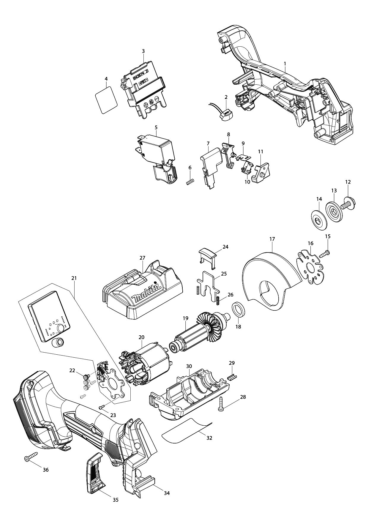 Makita DMC300 parts diagram, sheet 1