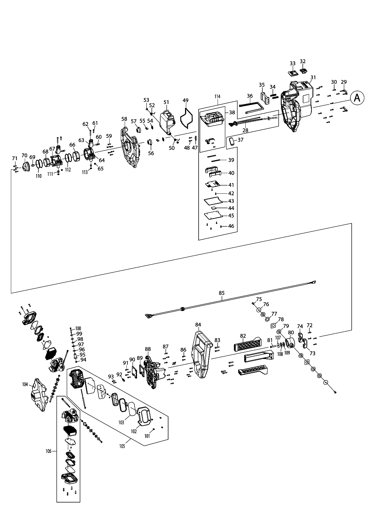 Makita DML814 parts diagram, sheet 2