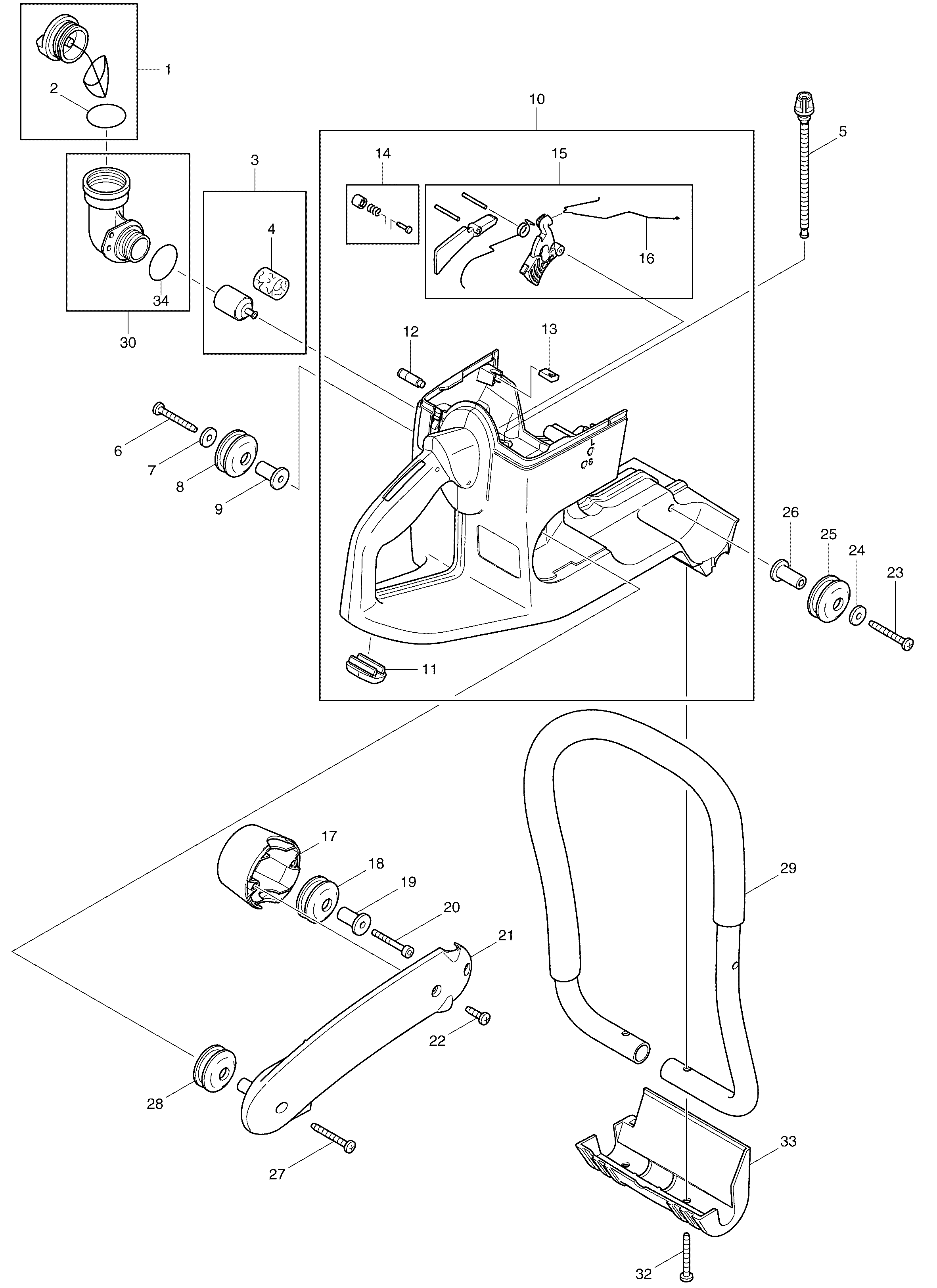 Makita DPC6400 parts diagram, sheet 1