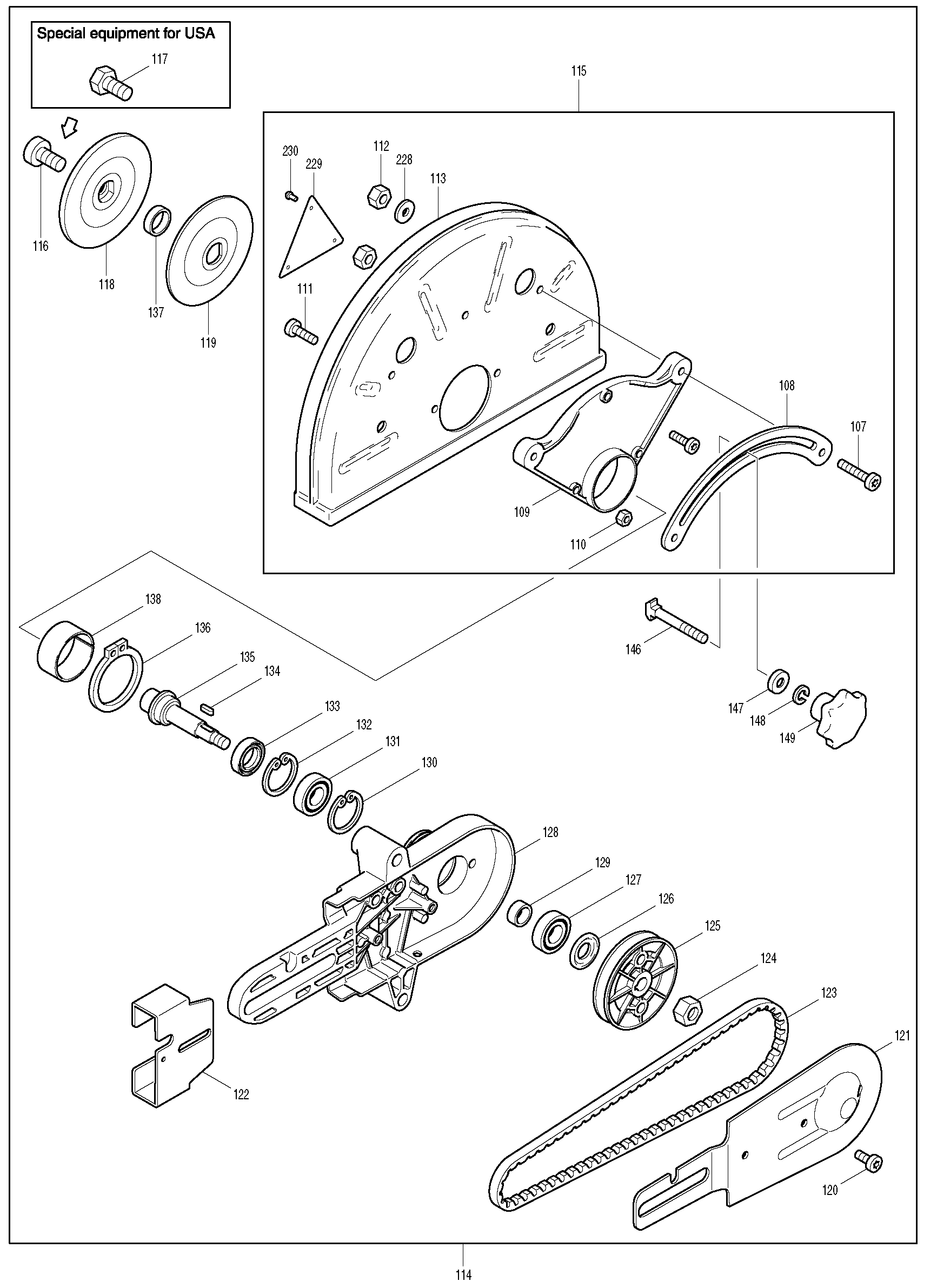 Makita DPC7000 parts diagram, sheet 7