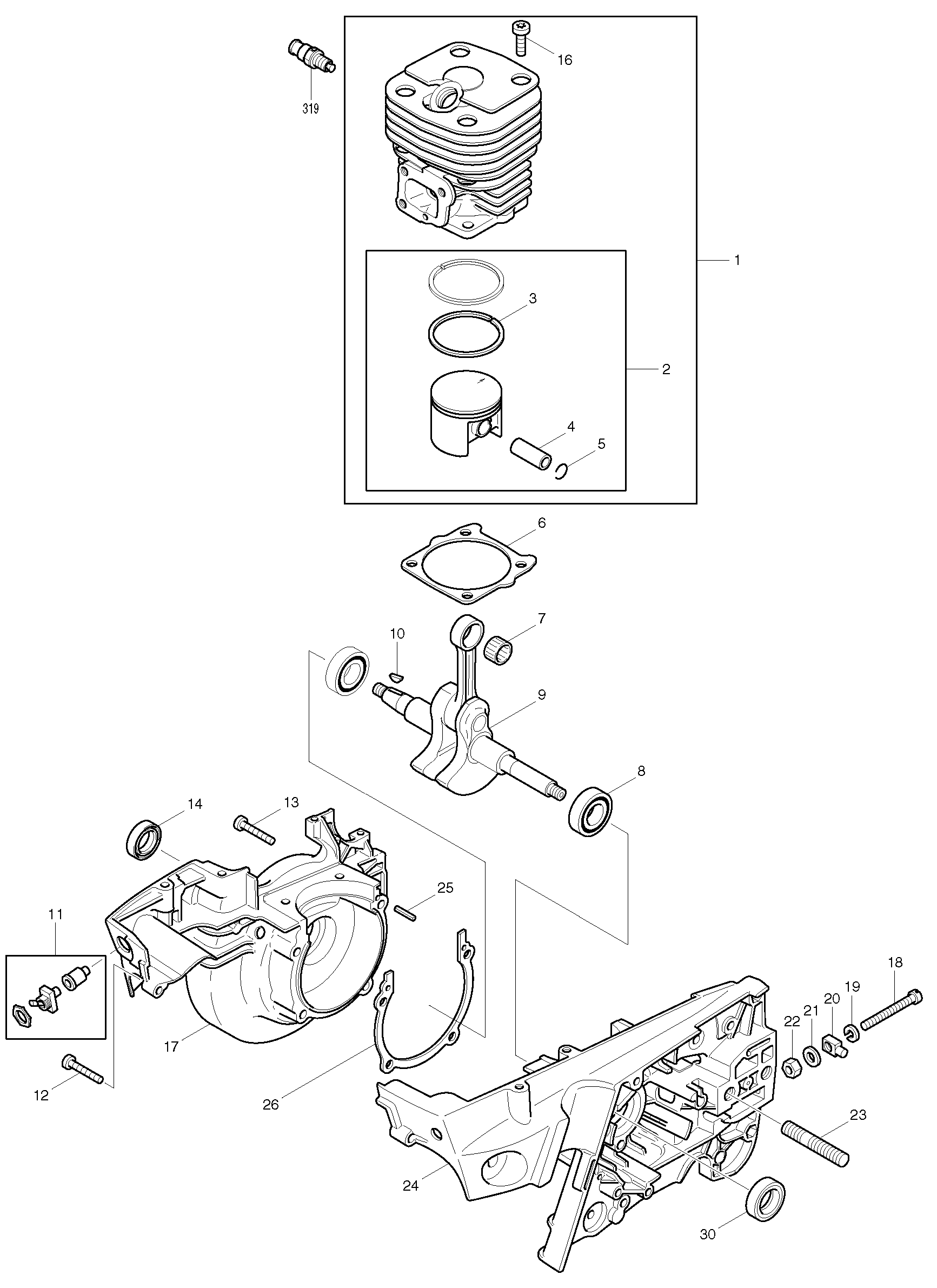 Makita DPC7001 parts diagram, sheet 1