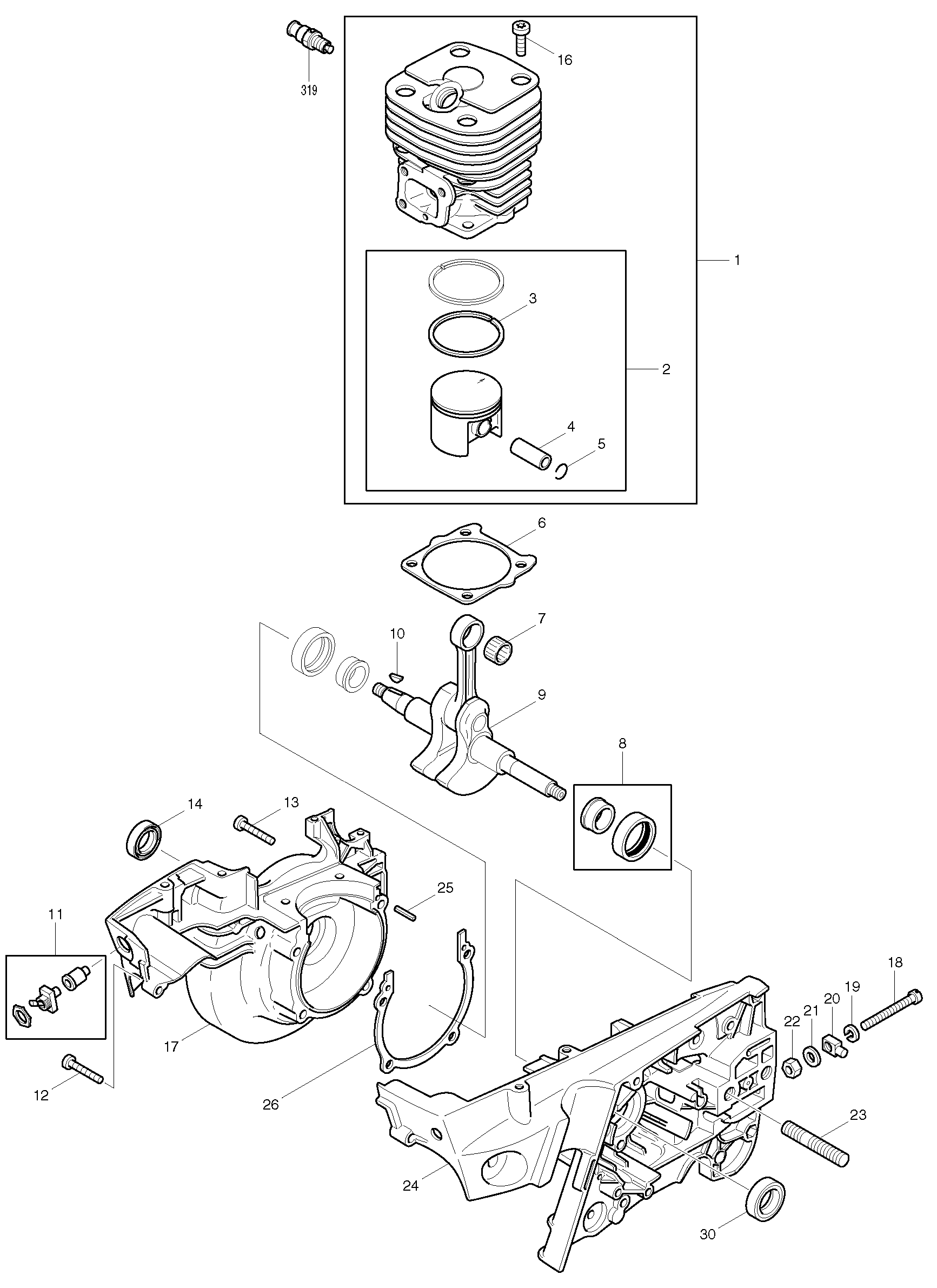 Makita DPC9501 parts diagram, sheet 1