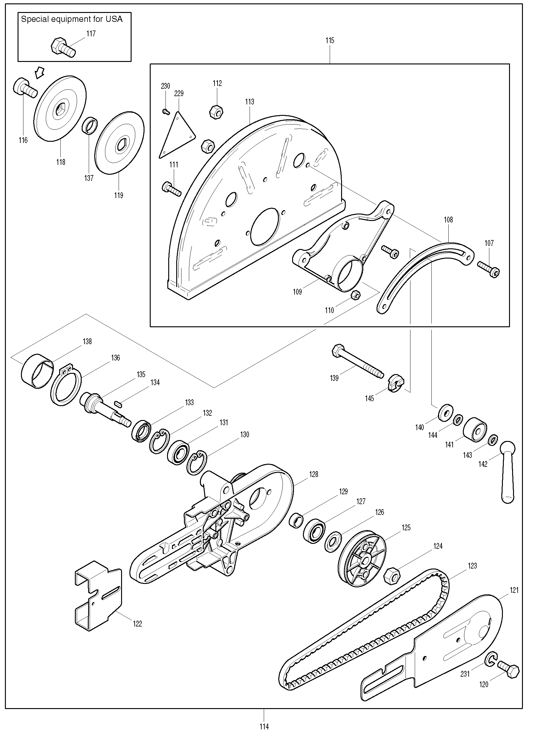 Makita DPC9501 parts diagram, sheet 7