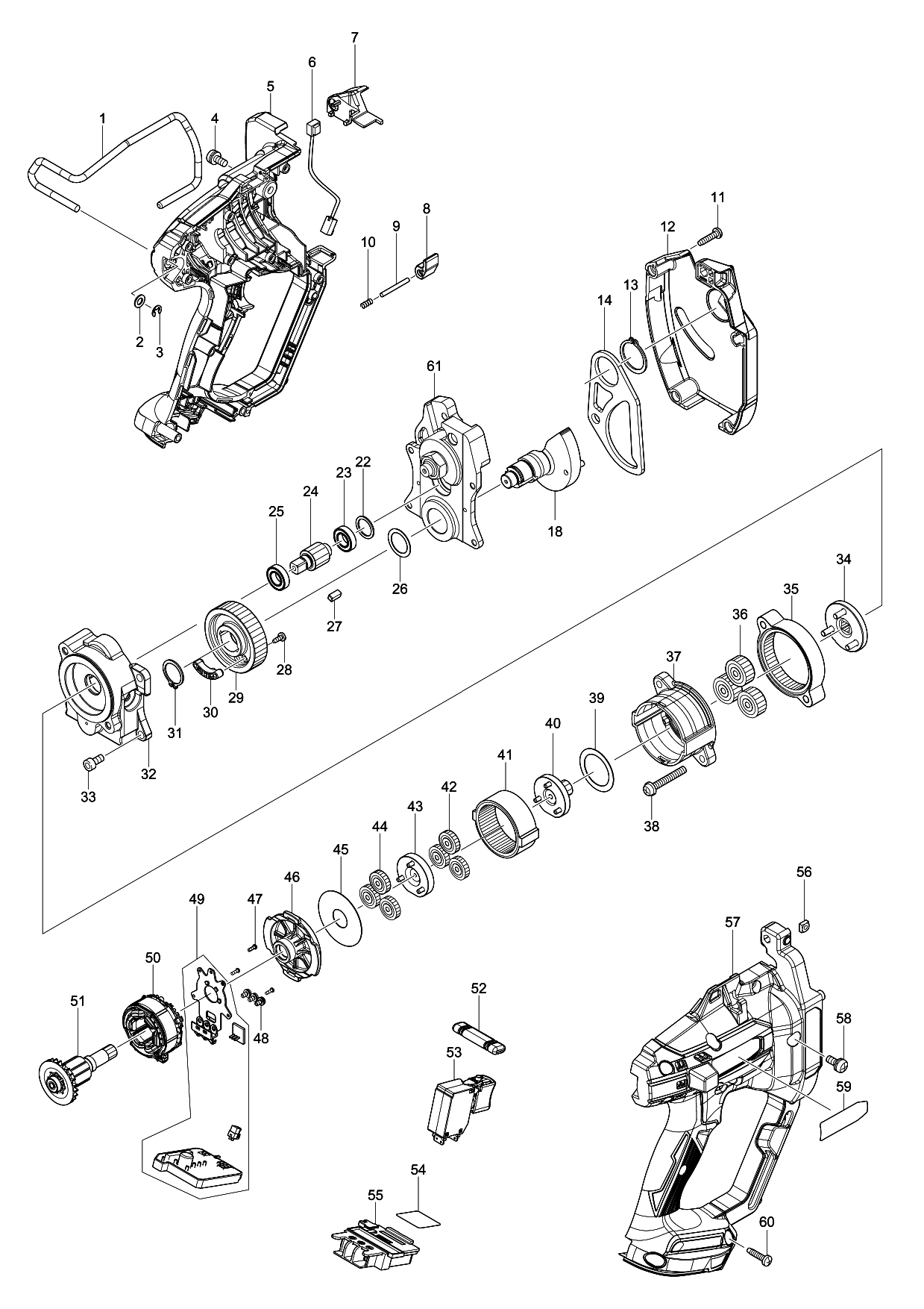 Makita DSC102 parts diagram, sheet 1
