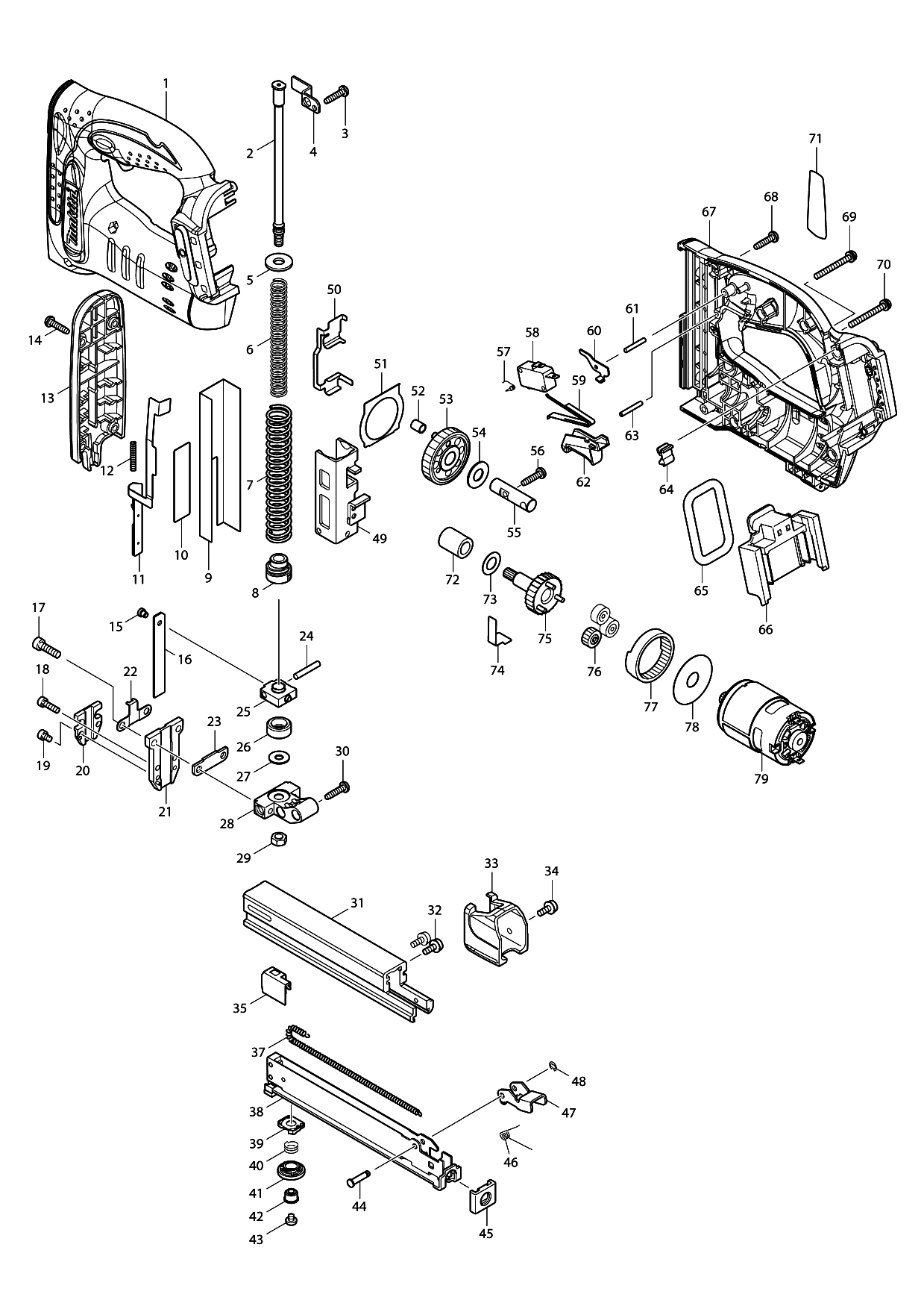 Makita DST221 parts diagram, sheet 1